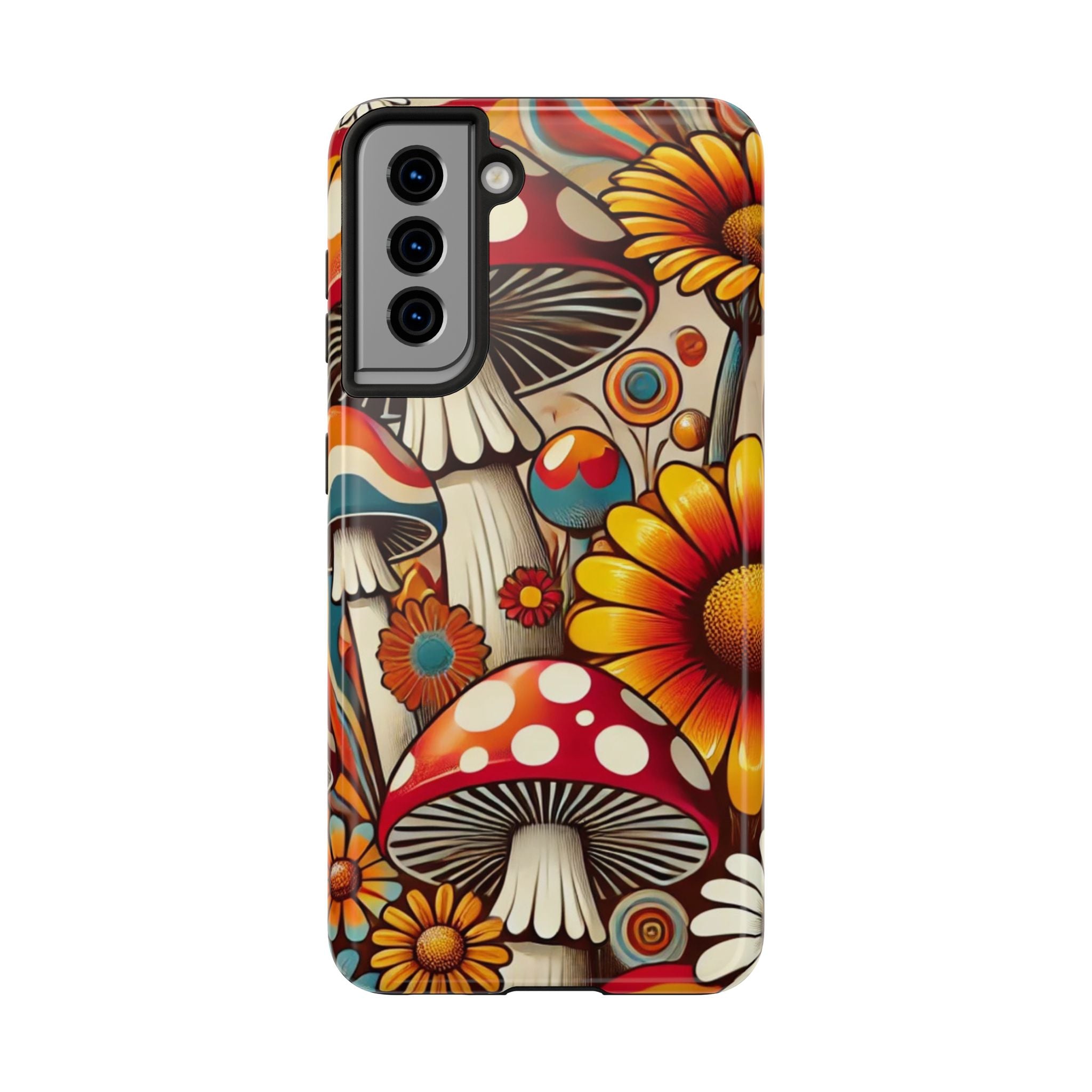 Bohemian Floral Mushroom Tough Phone Case - Trendy Protection for Nature Lovers - Mid Century Modern Gal