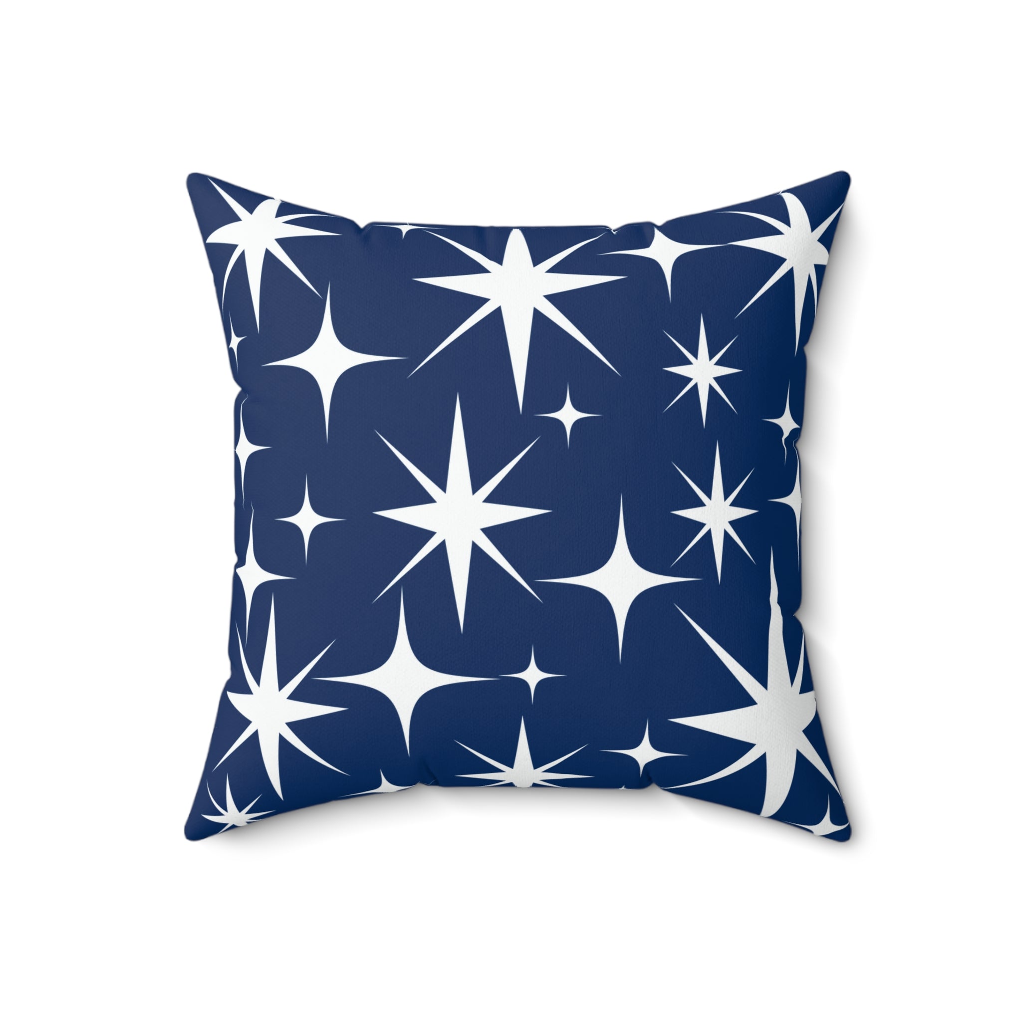 Navy Starburst Design Square Pillow - Cozy Home Accent for Dreamy Spaces - Mid Century Modern Gal