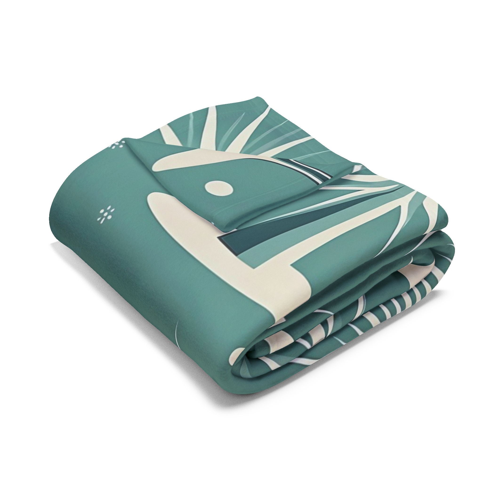 Mid Mod 60s Gal, Retro Glam Arctic Fleece Blanket | Mid-Century Modern Design with Martini & Cat - Mid Century Modern Gal