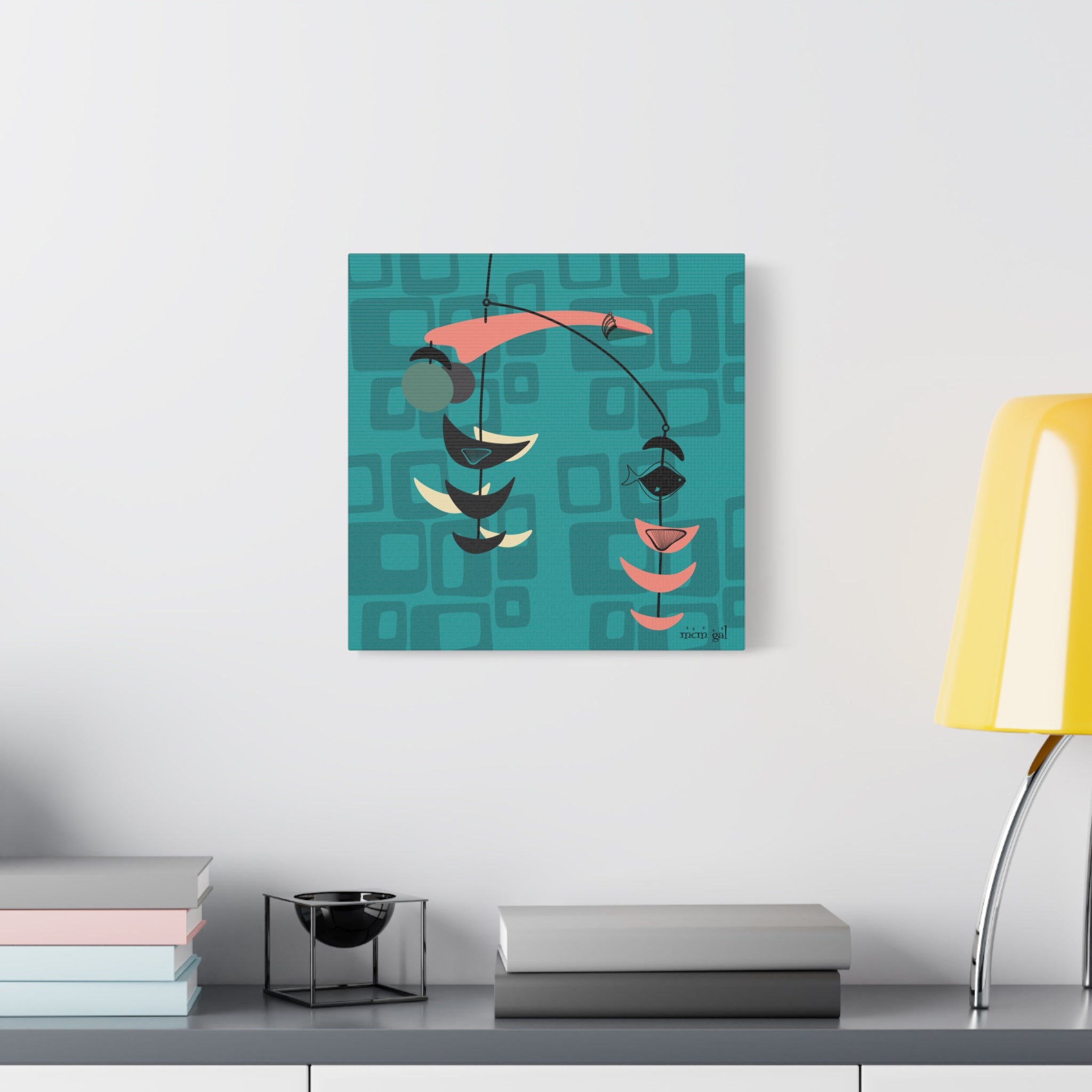 Mid Century Modern Fish Art Modern Abstract Wall Art Canvas - Stylish Home Decor for Contemporary Spaces - Mid Century Modern Gal