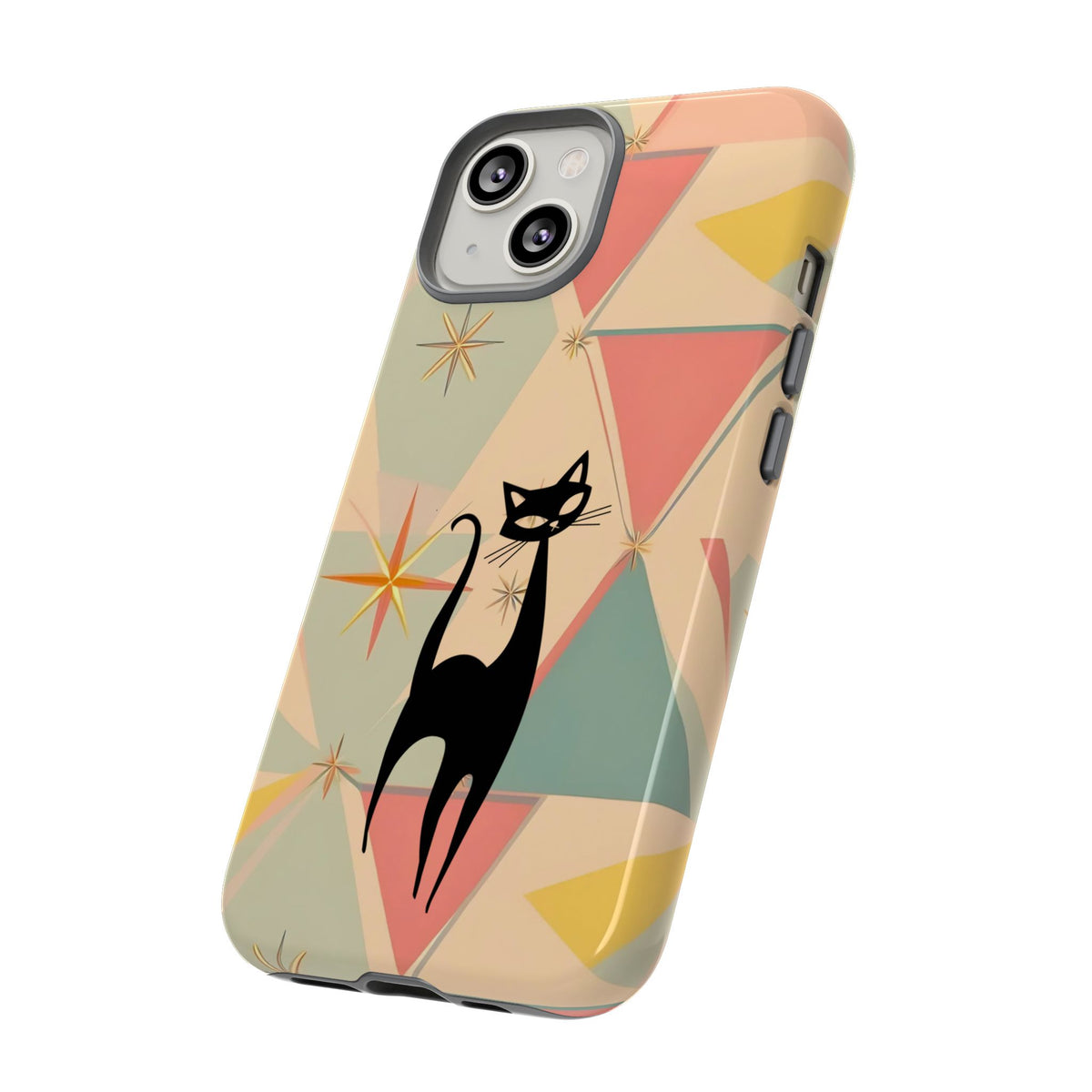 Atomic Cat Mid Mod Retro Cat Phone Case | Tough Cases with Vintage Vibe | Ideal for Cat Lovers