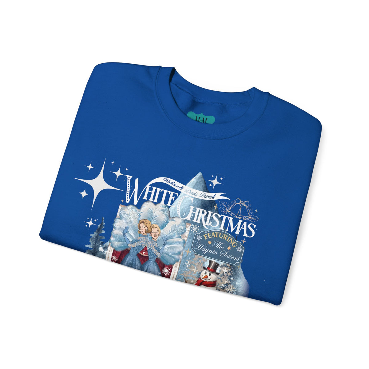 Sister Sister, White Christmas Wallace And Davis, Holiday Kitsch Unisex Heavy Blend™ Crewneck Sweatshirt - Mid Century Modern Gal