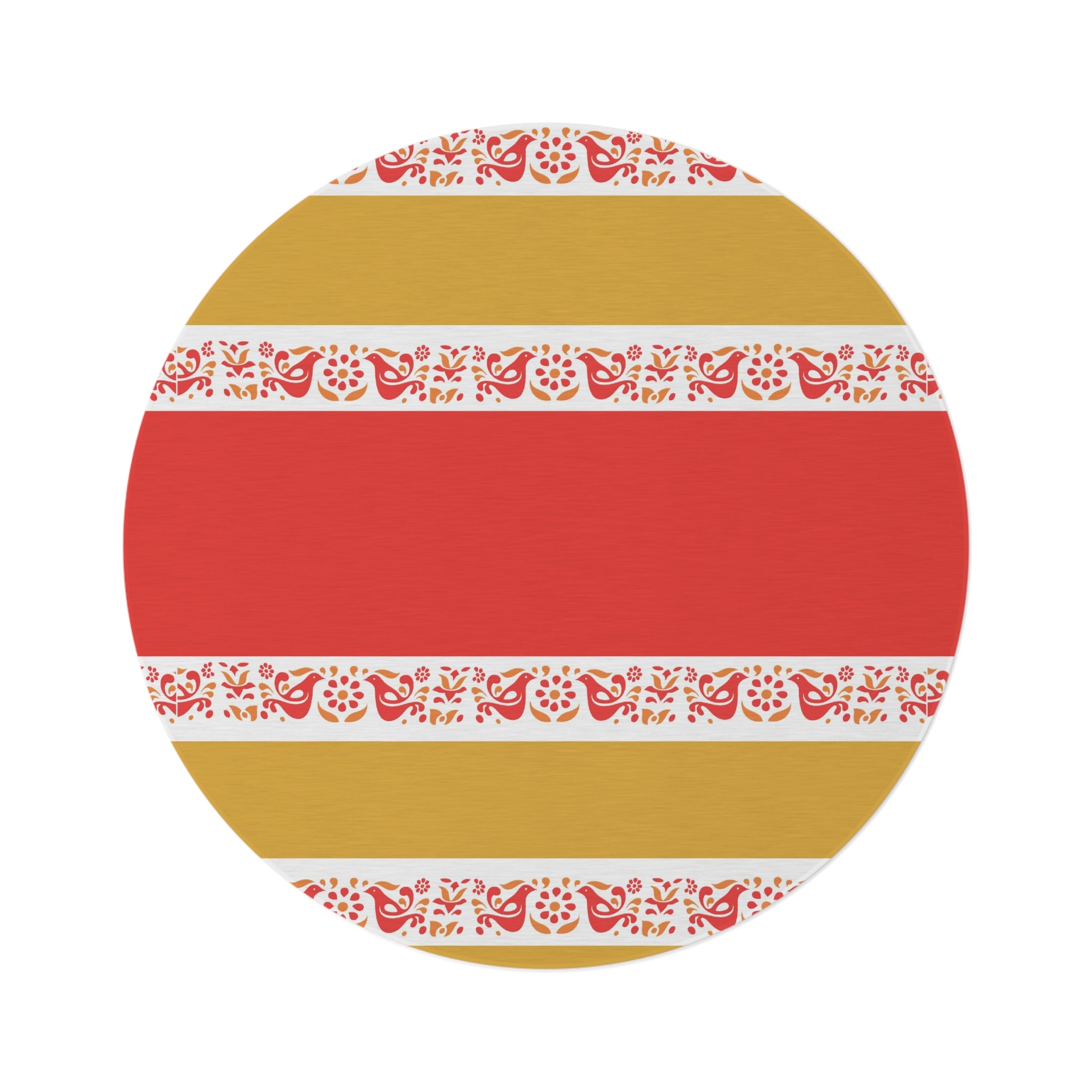 Pyrex Lover Collector, Friendship Bohemian Round Rug with Floral Borders - Cozy Home Décor for Stylish Living Spaces - Mid Century Modern Gal