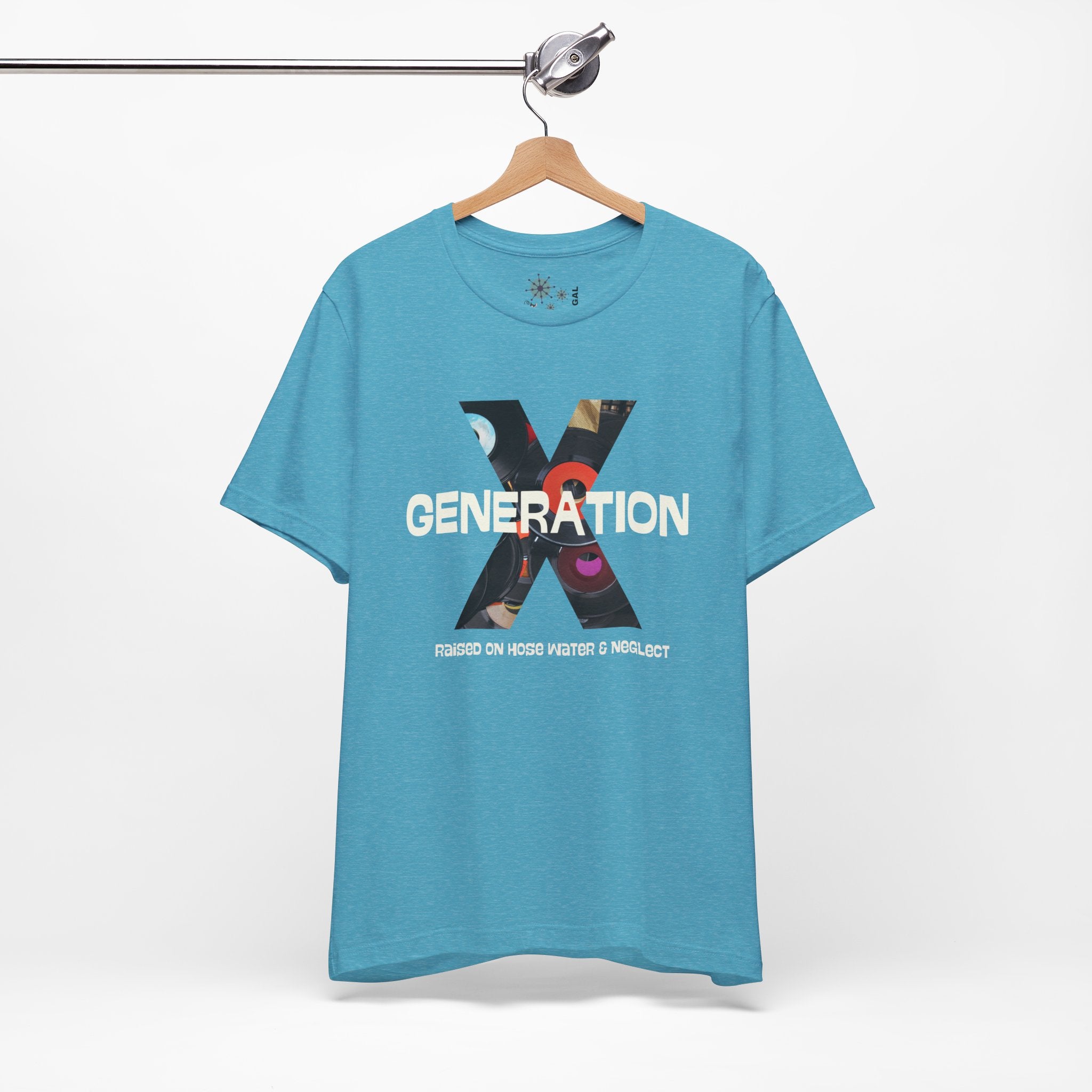 Generation X Retro Tee, Raised On Hose Water And Neglect Unisex Jersey Short Sleeve Tee - Mid Century Modern Gal