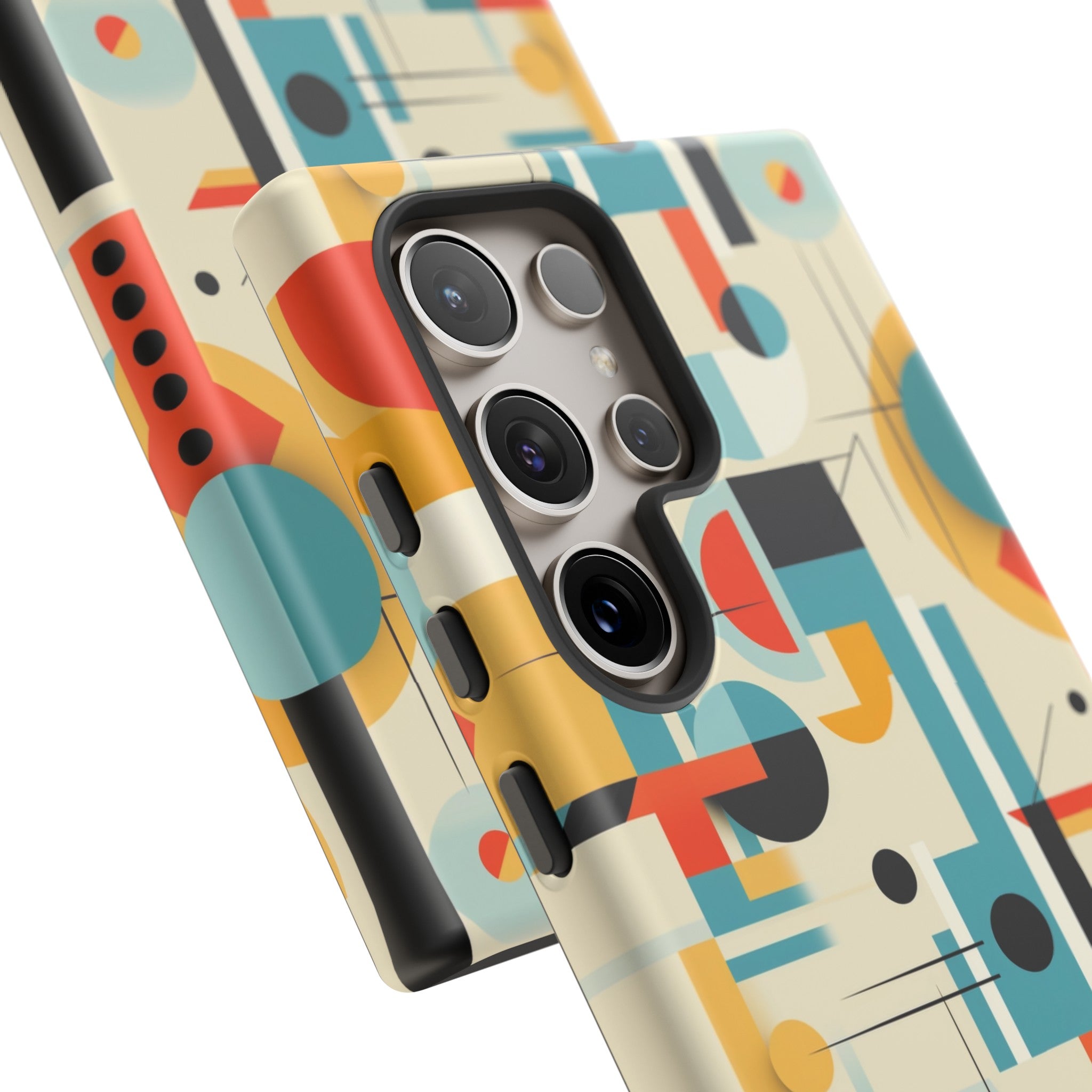 Bauhaus Designed Mid Mod Geometric Groovy Smart Phone, iPhone, Samsung Compatible Tough Cases