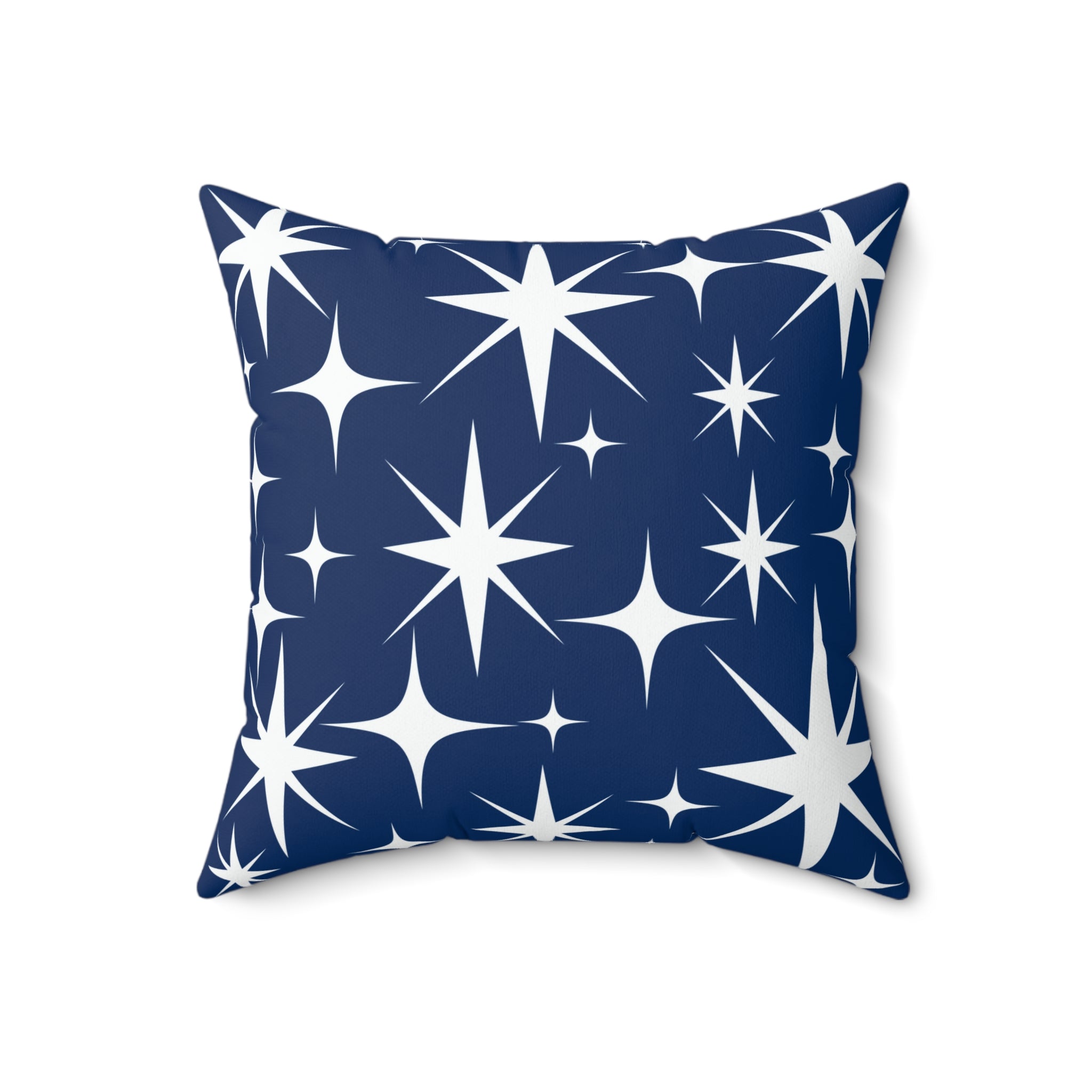 Navy Starburst Design Square Pillow - Cozy Home Accent for Dreamy Spaces - Mid Century Modern Gal