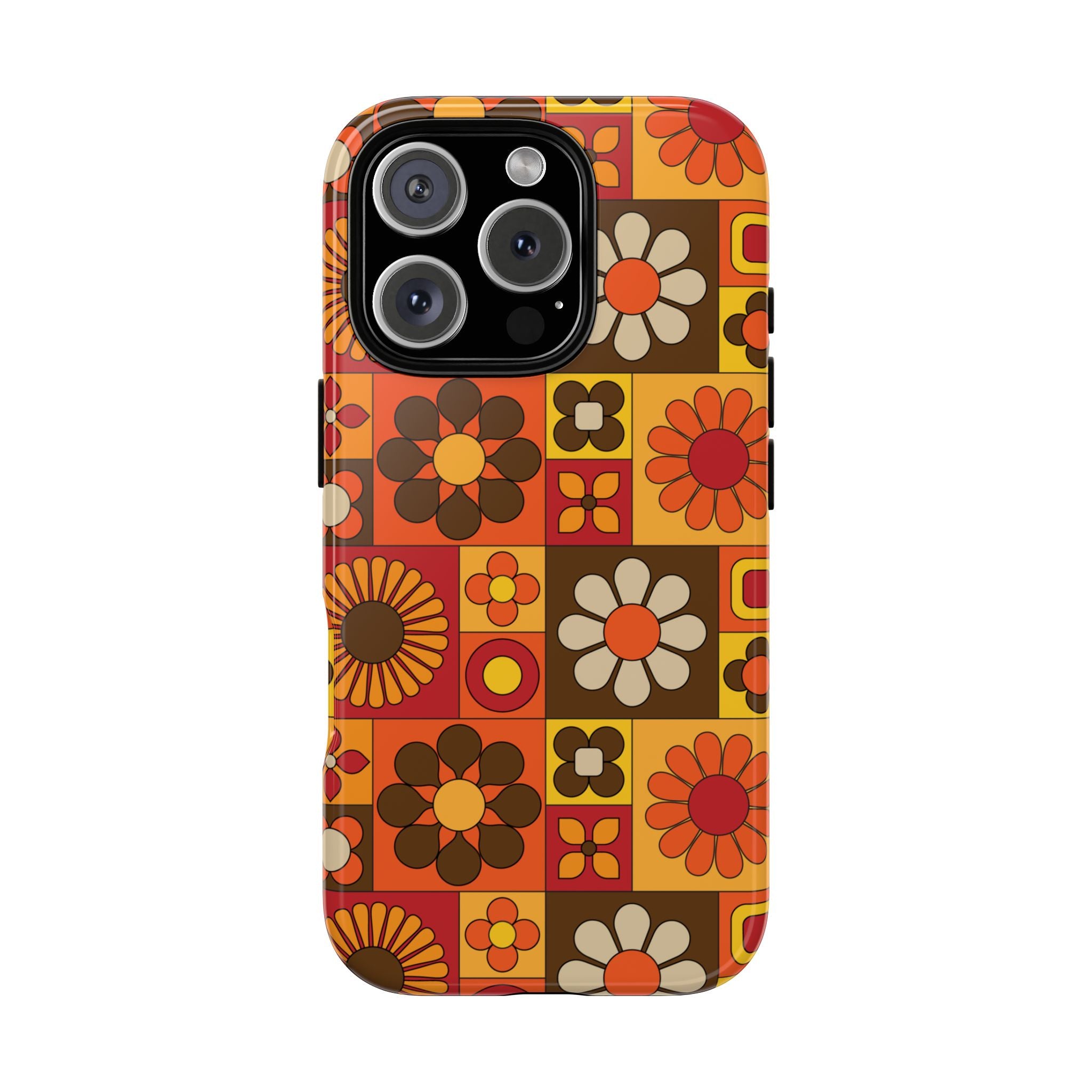Retro 70s Mid Mod Floral Phone Case | Tough Cases for Flower Lovers