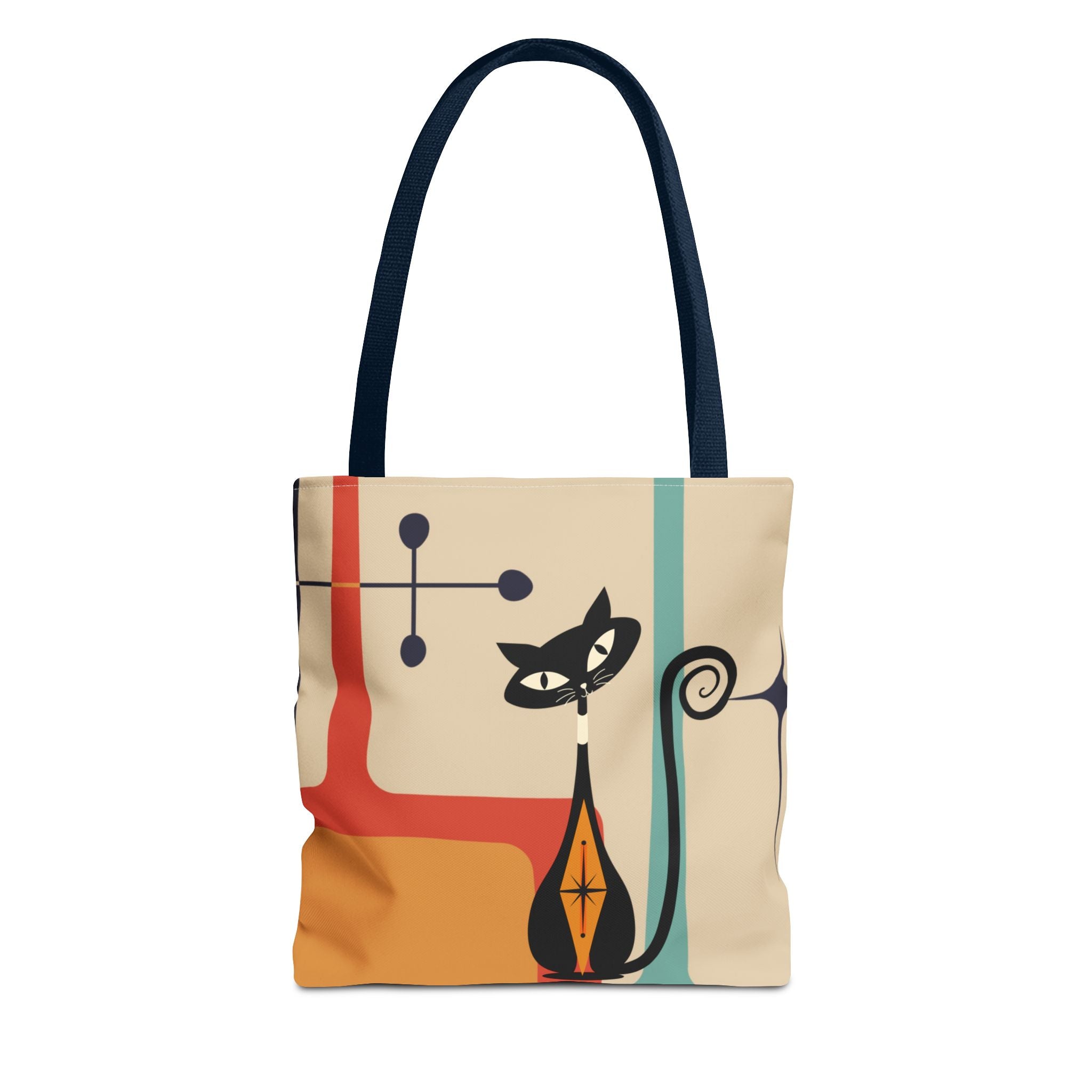Atomic Cat Mid Century Mod Tote Bag