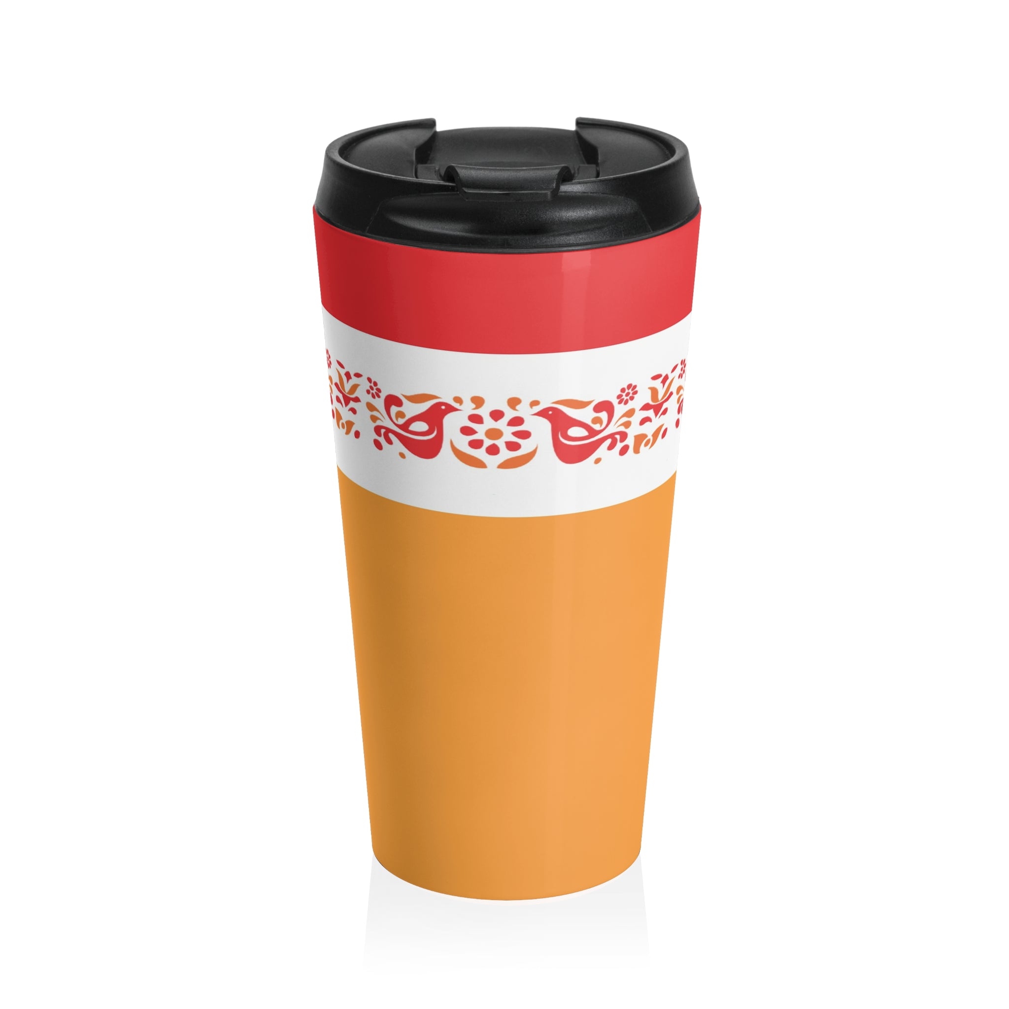 Pyrex Circle Of Friends, Colorful Stainless Steel Travel Mug - Perfect for Coffee Lovers and Adventurers - Mid Century Modern Gal