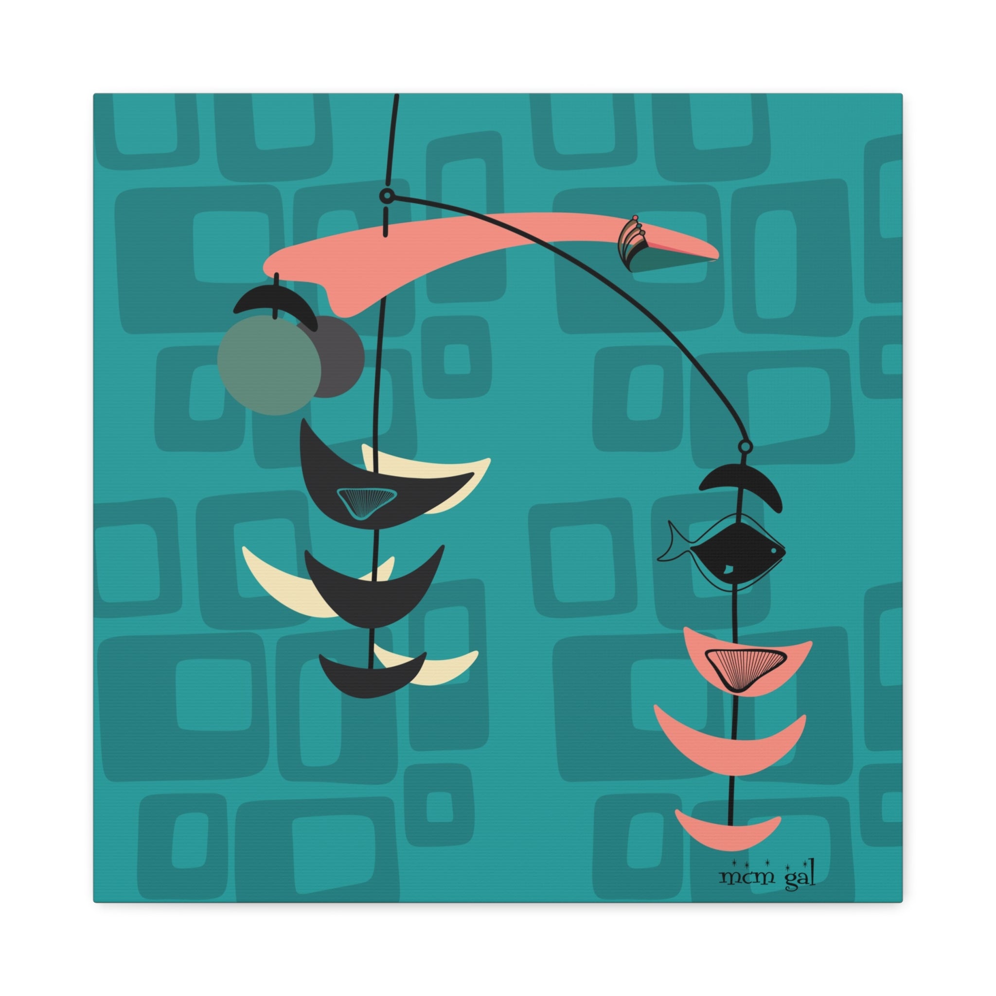Mid Century Modern Fish Art Modern Abstract Wall Art Canvas - Stylish Home Decor for Contemporary Spaces - Mid Century Modern Gal