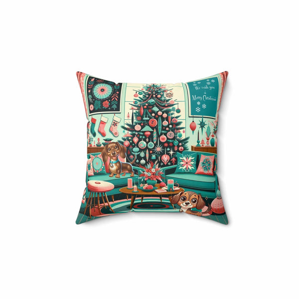 Daschund Doxie Weiner Dog Christmas Pillow