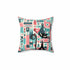 Kitschy Atomic Valentine Cat, Mid Century Modern, Aqua, Pink, Teal, Love Pillow And Insert Home Decor 14" × 14"