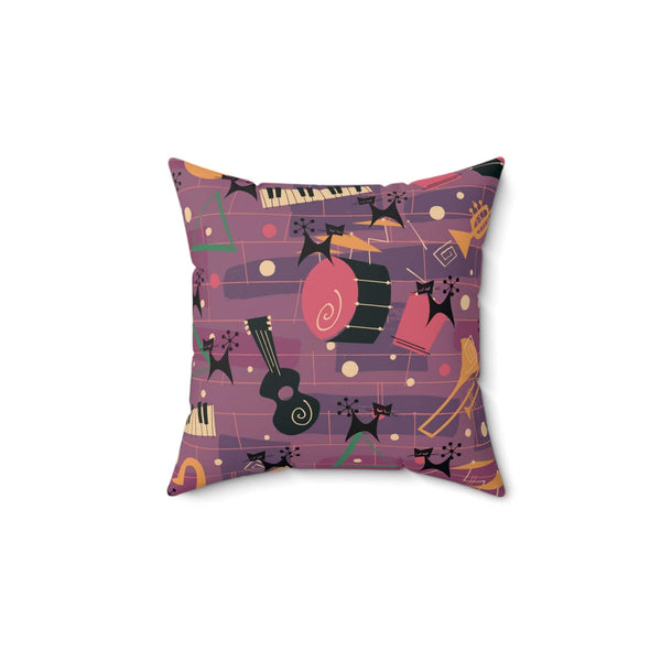 Mid Century Modern Atomic Cats, Jazzy Snazzy Mod Retro Pillow And Insert