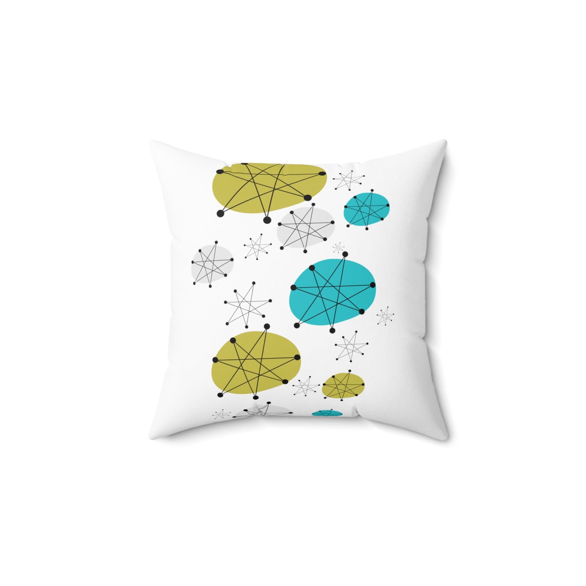 Mid Century Modern Franciscan Dish Pattern, Mod Starburst, Retro Pillow And Insert Home Decor 14" × 14"
