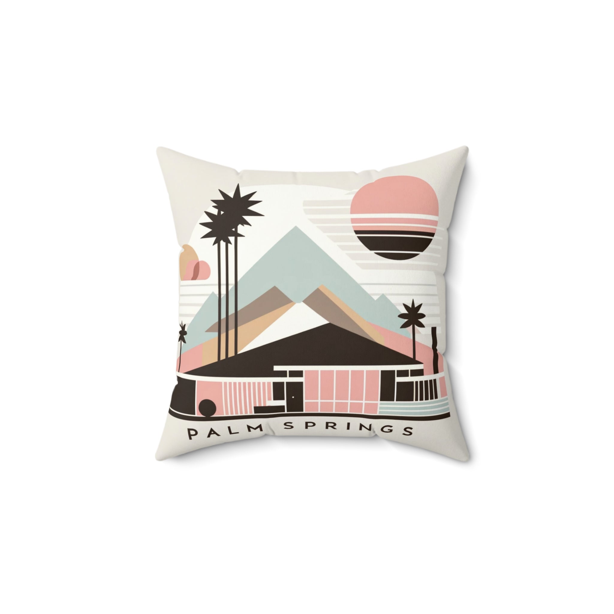 Palm Spring California, Minimalist Mid Century Modern Design, Pillow And Insert Home Decor 14" × 14"