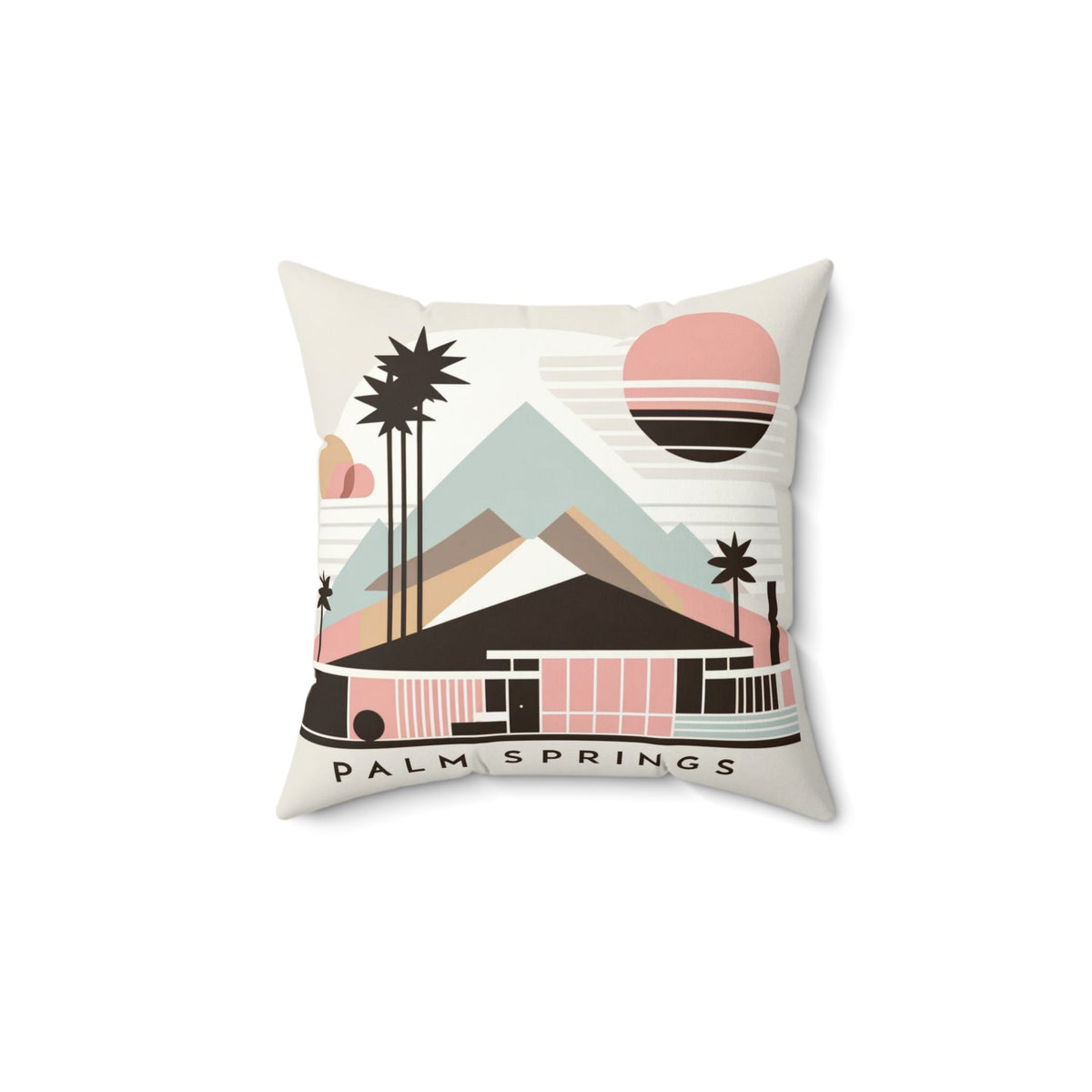 Palm Spring California, Minimalist Mid Century Modern Design, Pillow And Insert Home Decor 14" × 14"