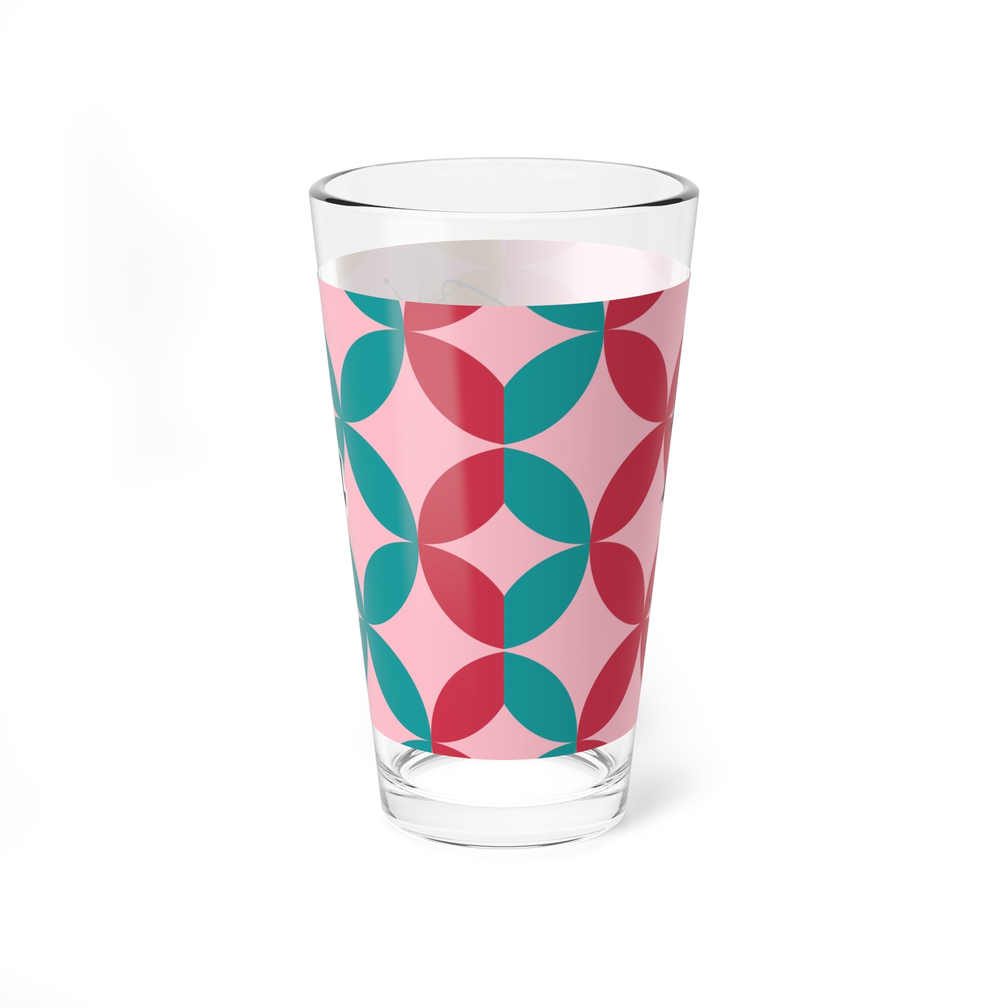 Atomic Cocktail Hour, Mid Mod Pink Poodle Retro Cocktail Mixing Glass - 16oz with Poodle Design - Mid Century Modern Gal