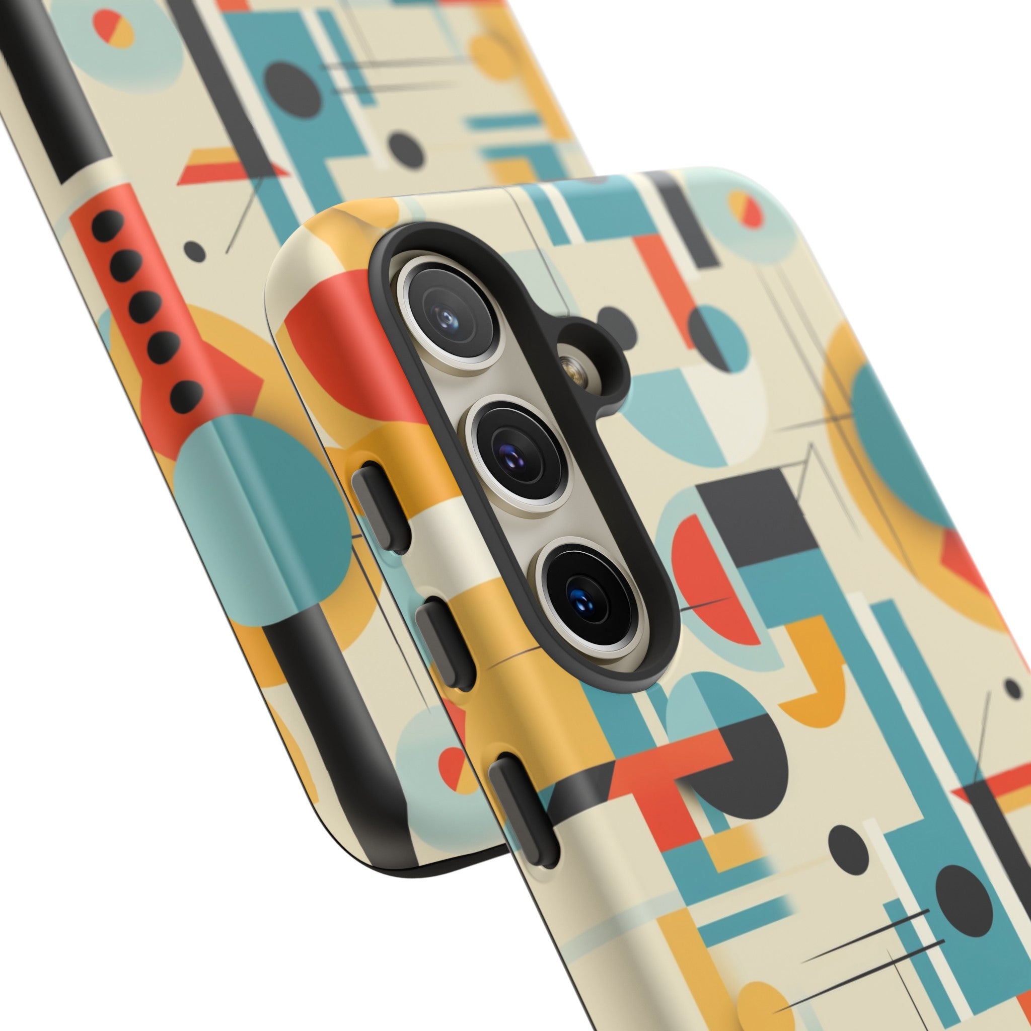 Bauhaus Designed Mid Mod Geometric Groovy Smart Phone, iPhone, Samsung Compatible Tough Cases