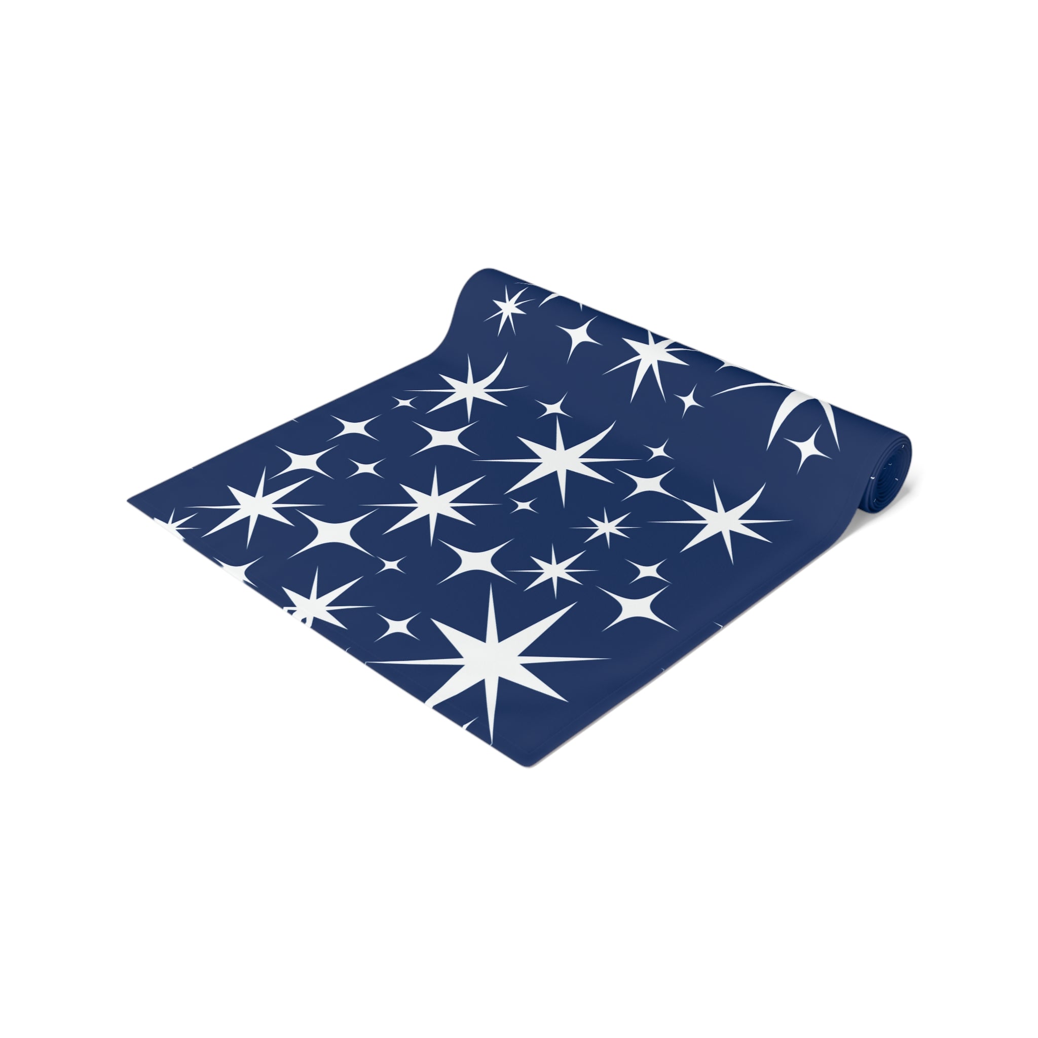 Navy Mid Mod Starburst Starry Night Table Runner - Elegant Mod Decor - Mid Century Modern Gal