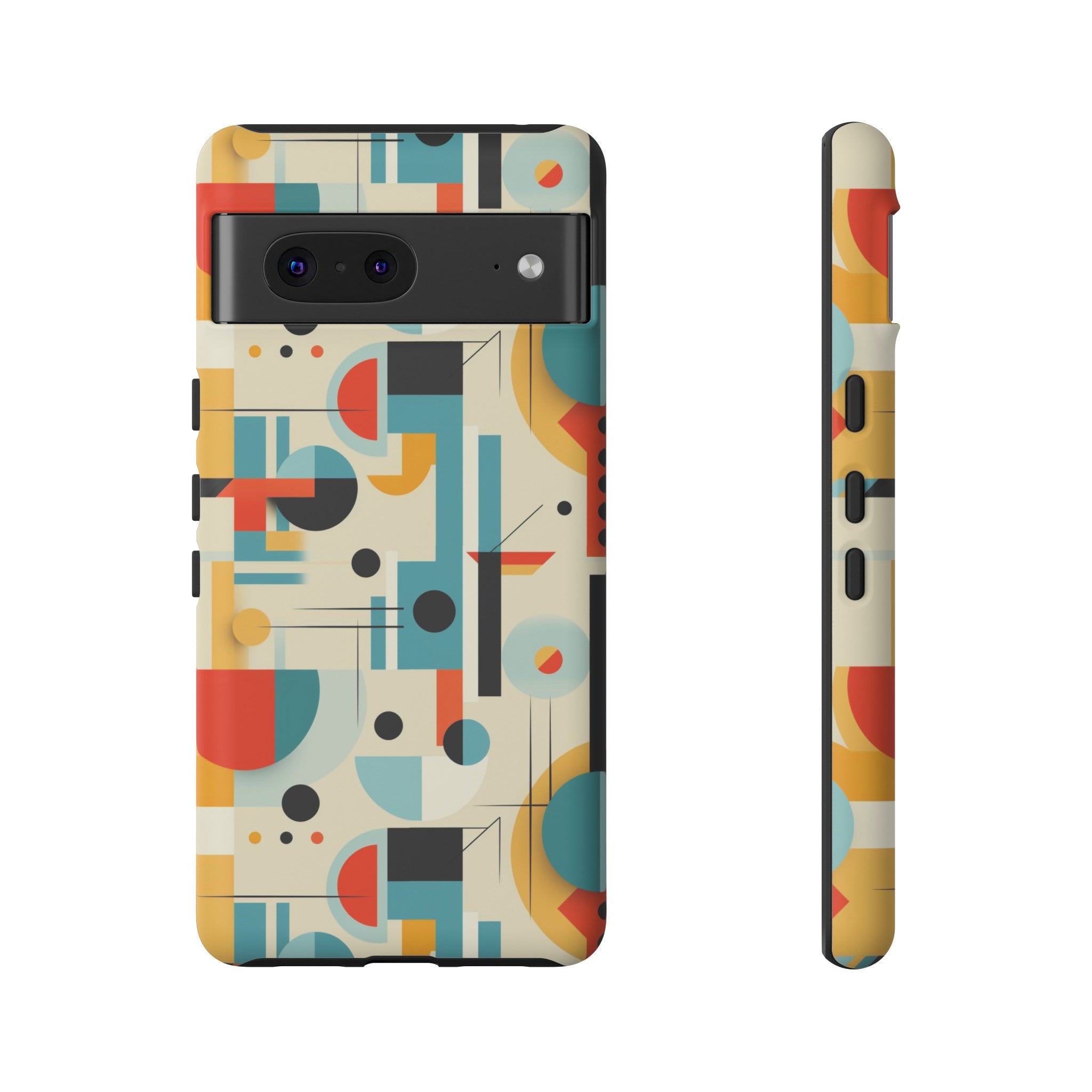 Bauhaus Designed Mid Mod Geometric Groovy Smart Phone, iPhone, Samsung Compatible Tough Cases