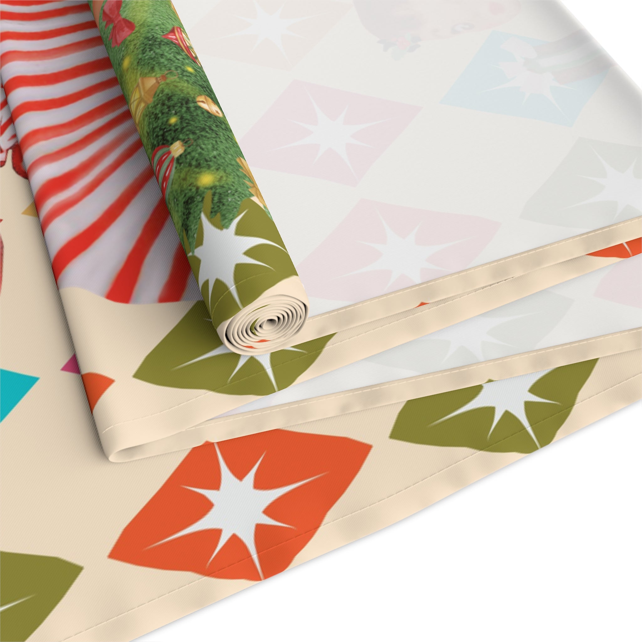 Vintage Holiday Table Runner with Retro Christmas Design - Mid Century Modern Gal