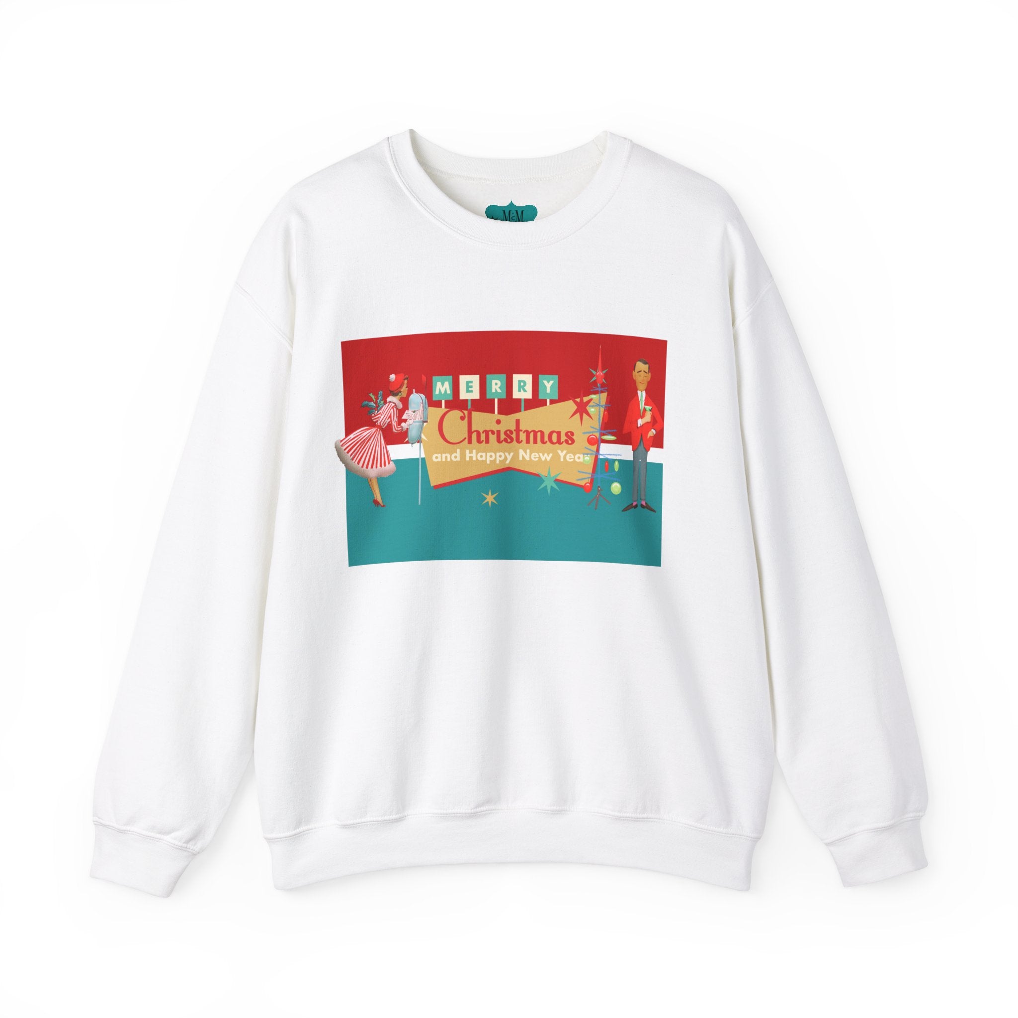 Merry Christmas Sweatshirt, Unisex Holiday Pullover, Cozy Gift for Him and Her, Christmas Party Wear, New Year Apparel, Festive Sweater - Mid Century Modern Gal