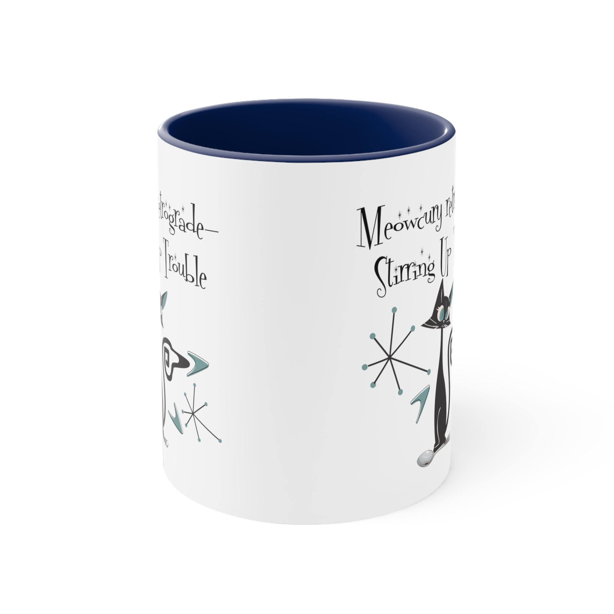 Atomic Kitty Cat, Mid Century Modern Drinkware, Funny, Kitschy Style, Cat Lover, Coffee Lover Mug Gifts - Mid Century Modern Gal