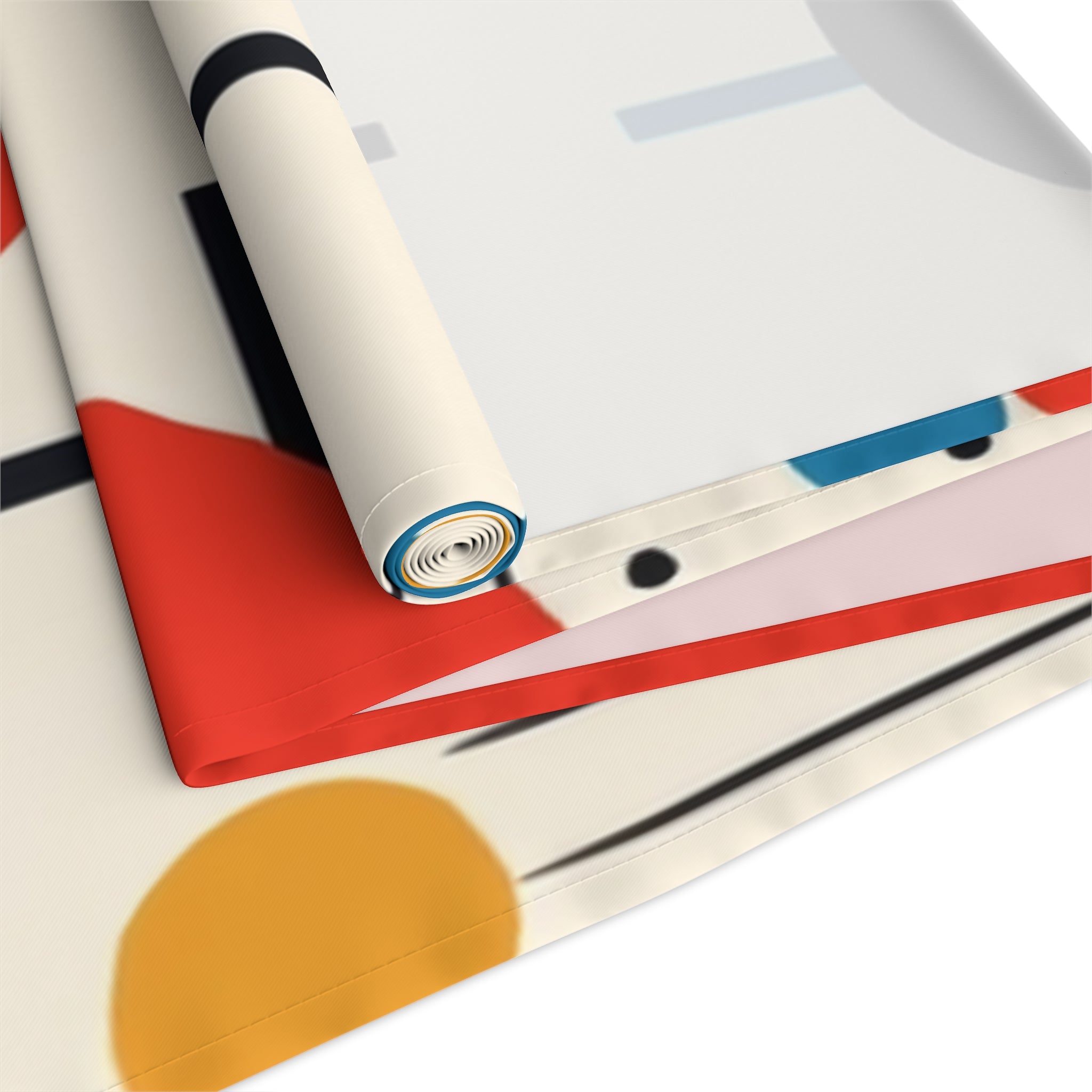 Modern Bauhaus Designed Table Runner, Red, Blue Yellow, Geometric Designed Mod Tableware - Mid Century Modern Gal