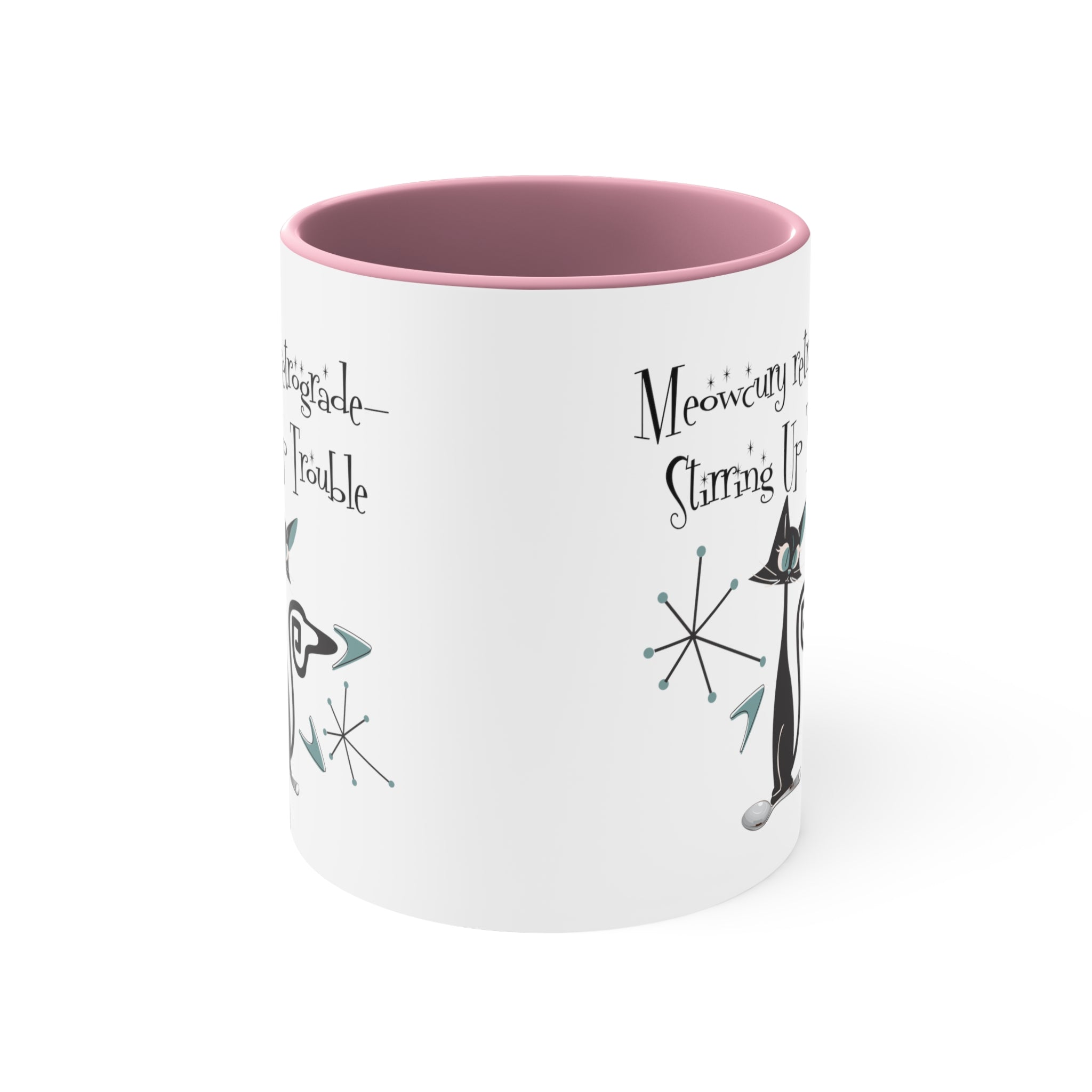 Atomic Kitty Cat, Mid Century Modern Drinkware, Funny, Kitschy Style, Cat Lover, Coffee Lover Mug Gifts - Mid Century Modern Gal