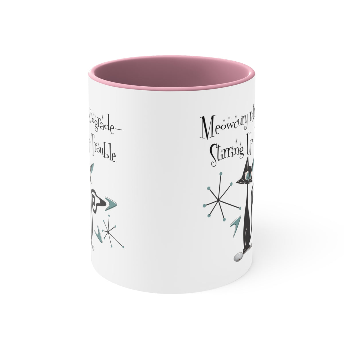 Atomic Kitty Cat, Mid Century Modern Drinkware, Funny, Kitschy Style, Cat Lover, Coffee Lover Mug Gifts - Mid Century Modern Gal