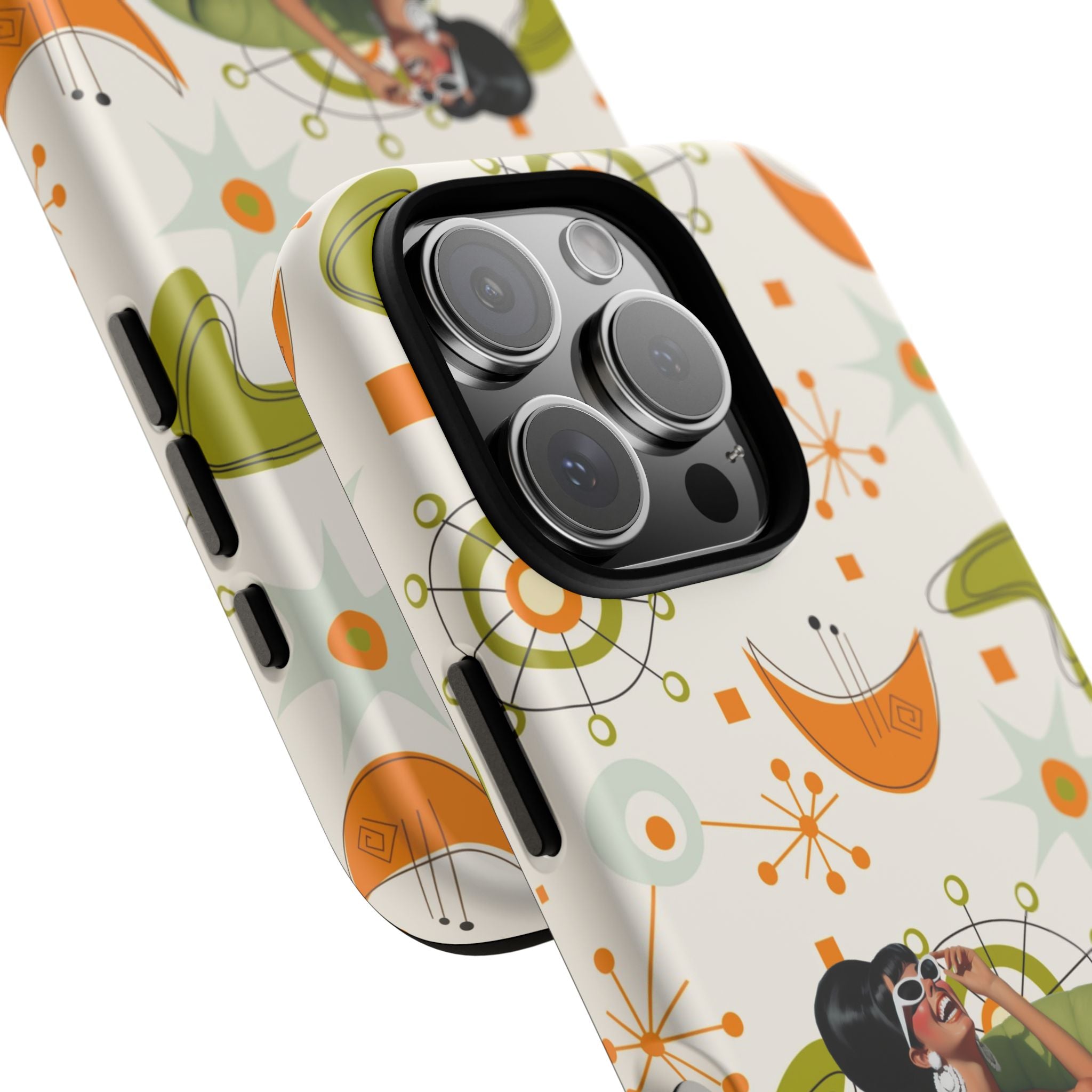 Mid Century Modern Atomic Starburst Mid Mod 60s Gal Retro Chic Tough Phone Case with Vintage Glamour Design