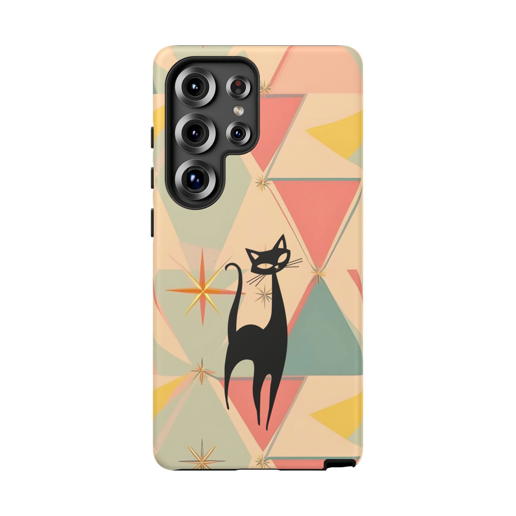 Atomic Cat Mid Mod Retro Cat Phone Case | Tough Cases with Vintage Vibe | Ideal for Cat Lovers