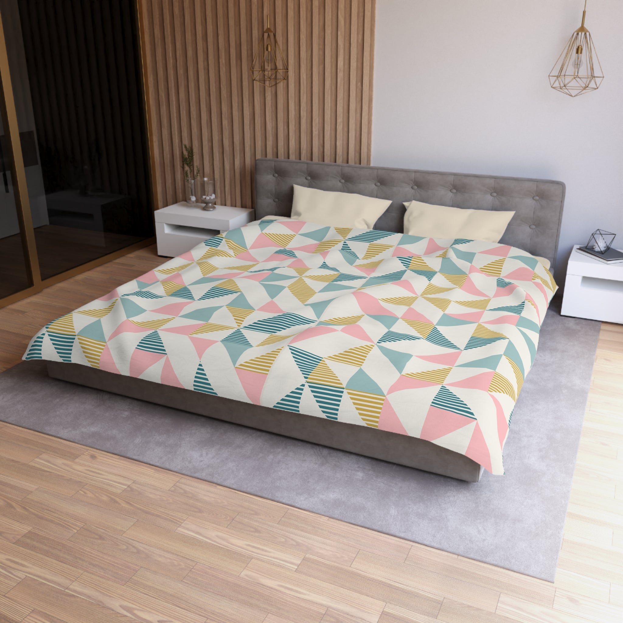 Mid Century Modern Geometric Retro Duvet Cover - Modern and Colorful Bedding - Mid Century Modern Gal