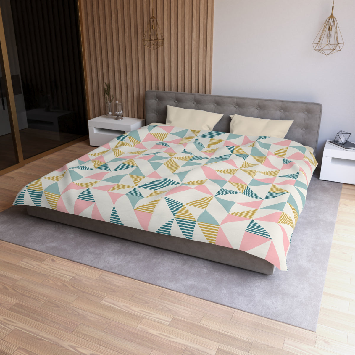 Mid Century Modern Geometric Retro Duvet Cover - Modern and Colorful Bedding - Mid Century Modern Gal