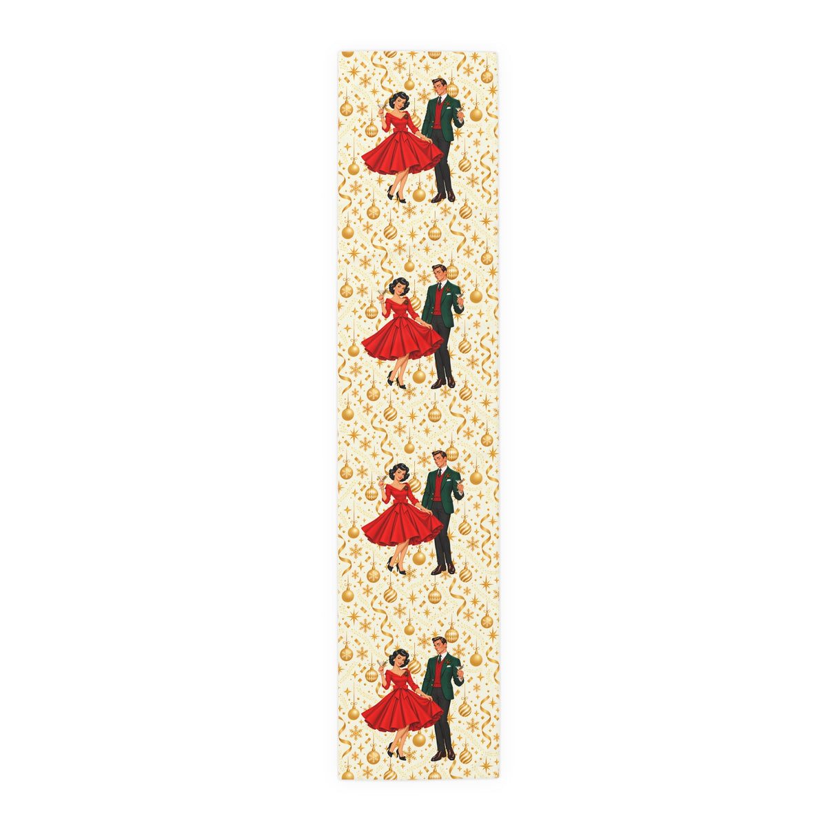 Mid Century Modern Christmas Party Martini Couple Table Runner