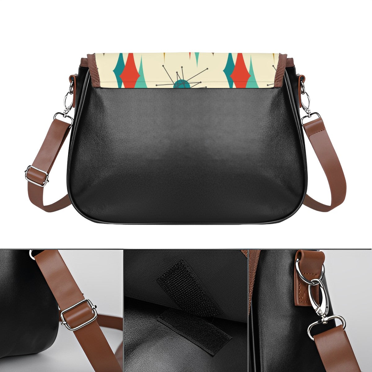 Mid Century Modern Franciscan Starburst Retro Shoulder Crossbody Bag - Mid Century Modern Gal