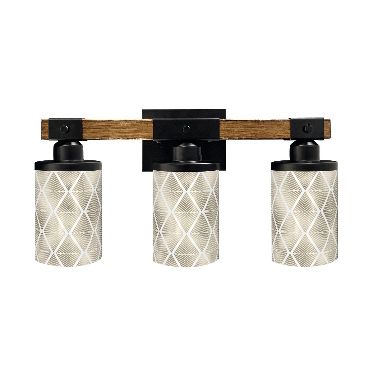 Mid Mod Art Deco Gold Flecked Diamond Pattern Retro Vanity Light Fixture - Mid Century Modern Gal