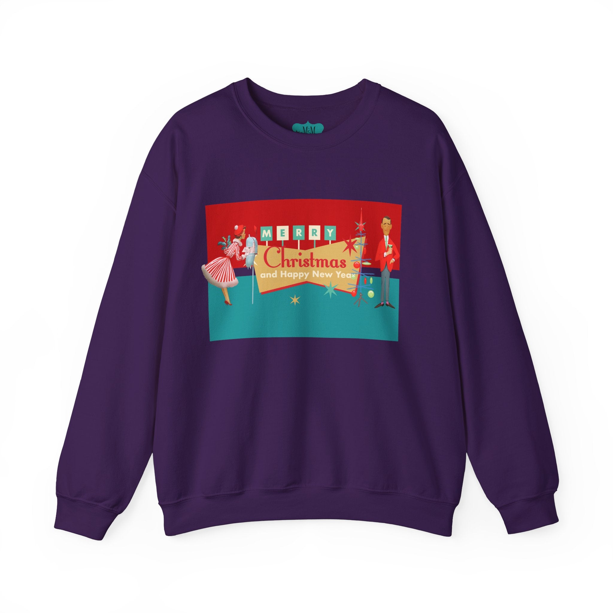 Merry Christmas Sweatshirt, Unisex Holiday Pullover, Cozy Gift for Him and Her, Christmas Party Wear, New Year Apparel, Festive Sweater - Mid Century Modern Gal