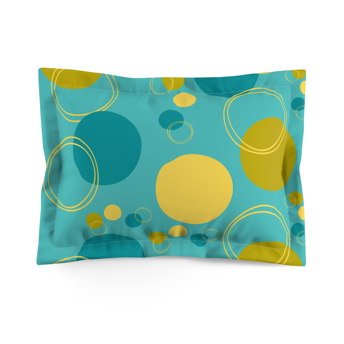 Colorful Geometric Microfiber Pillow Sham - Cozy Decorative Bed Accessory - Mid Century Modern Gal