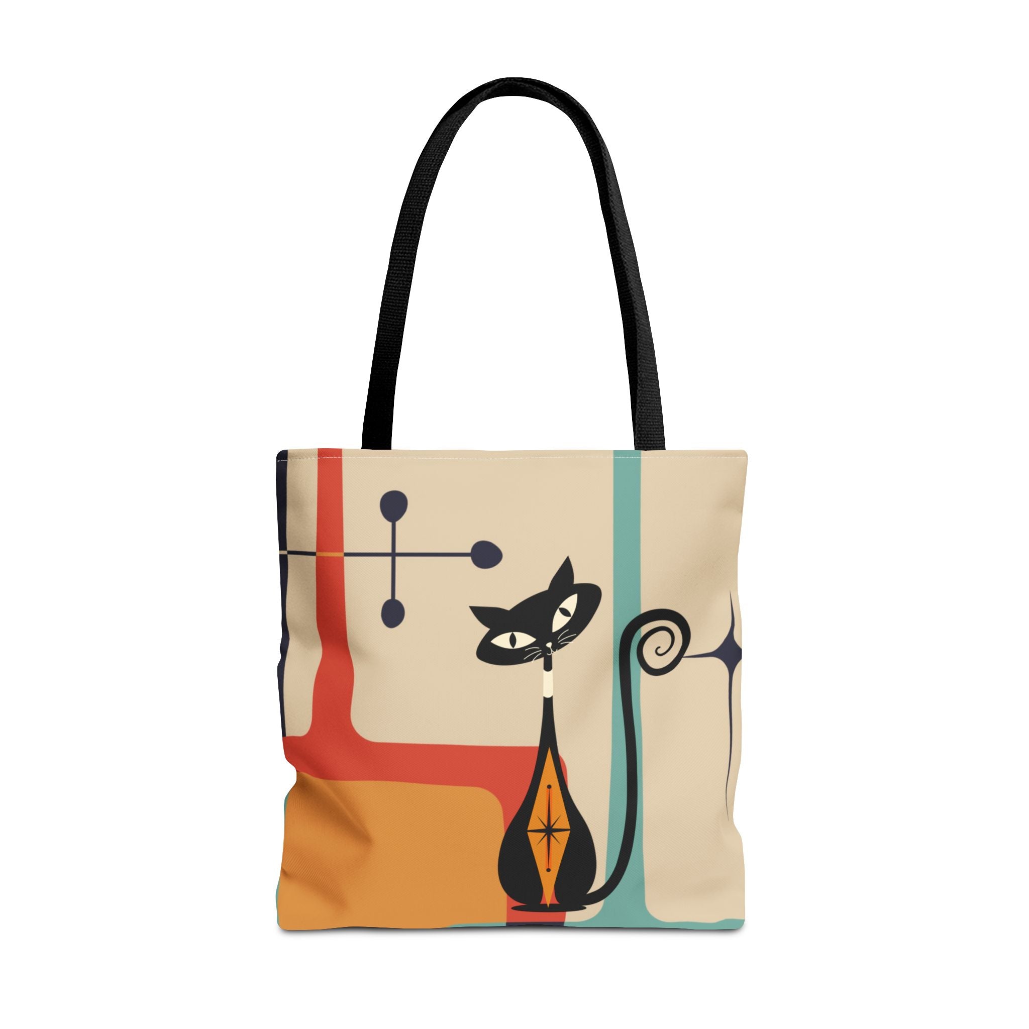Atomic Cat Mid Century Mod Tote Bag - Mid Century Modern Gal