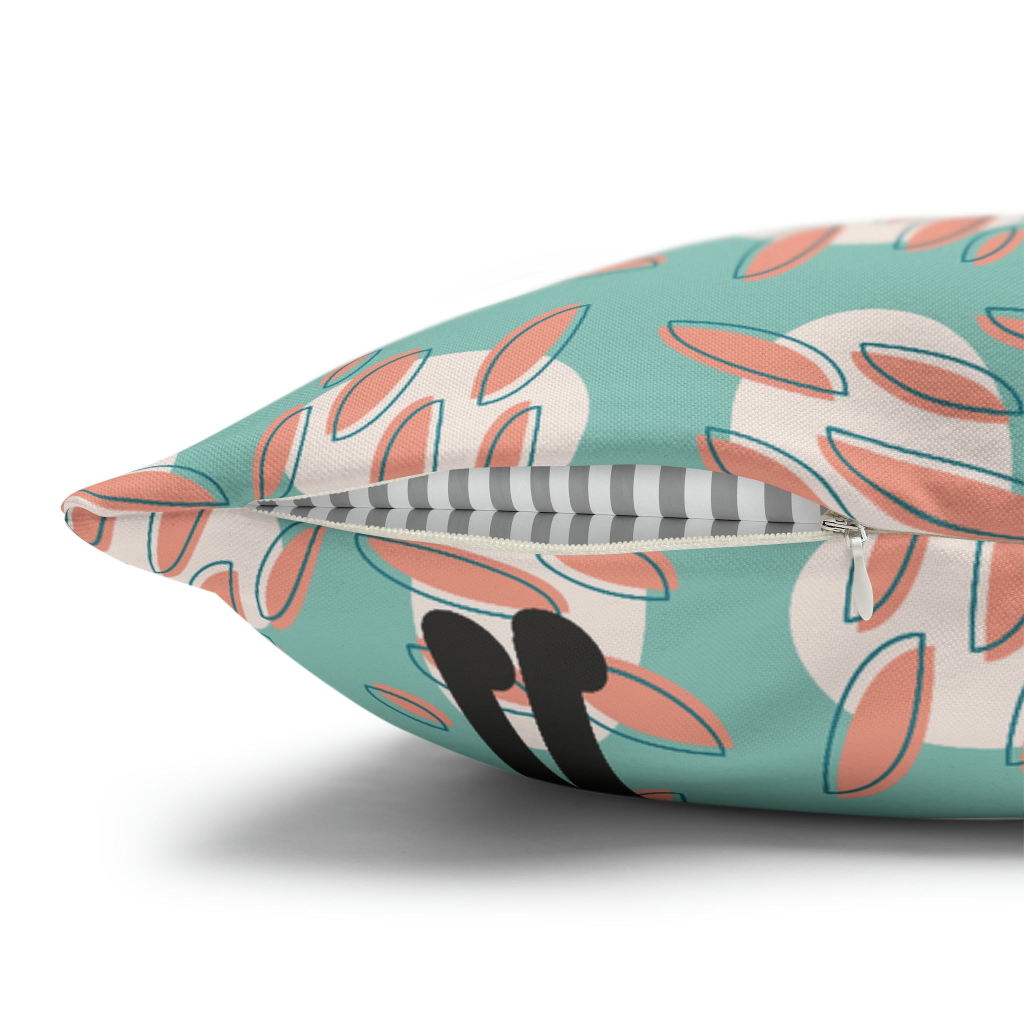 50s Nostalgic Atomic Cat Mid Century Modern Aqua, Coral Pink Peach, Kitschy Mid Century Modern Pillow Cover ONLY - Mid Century Modern Gal