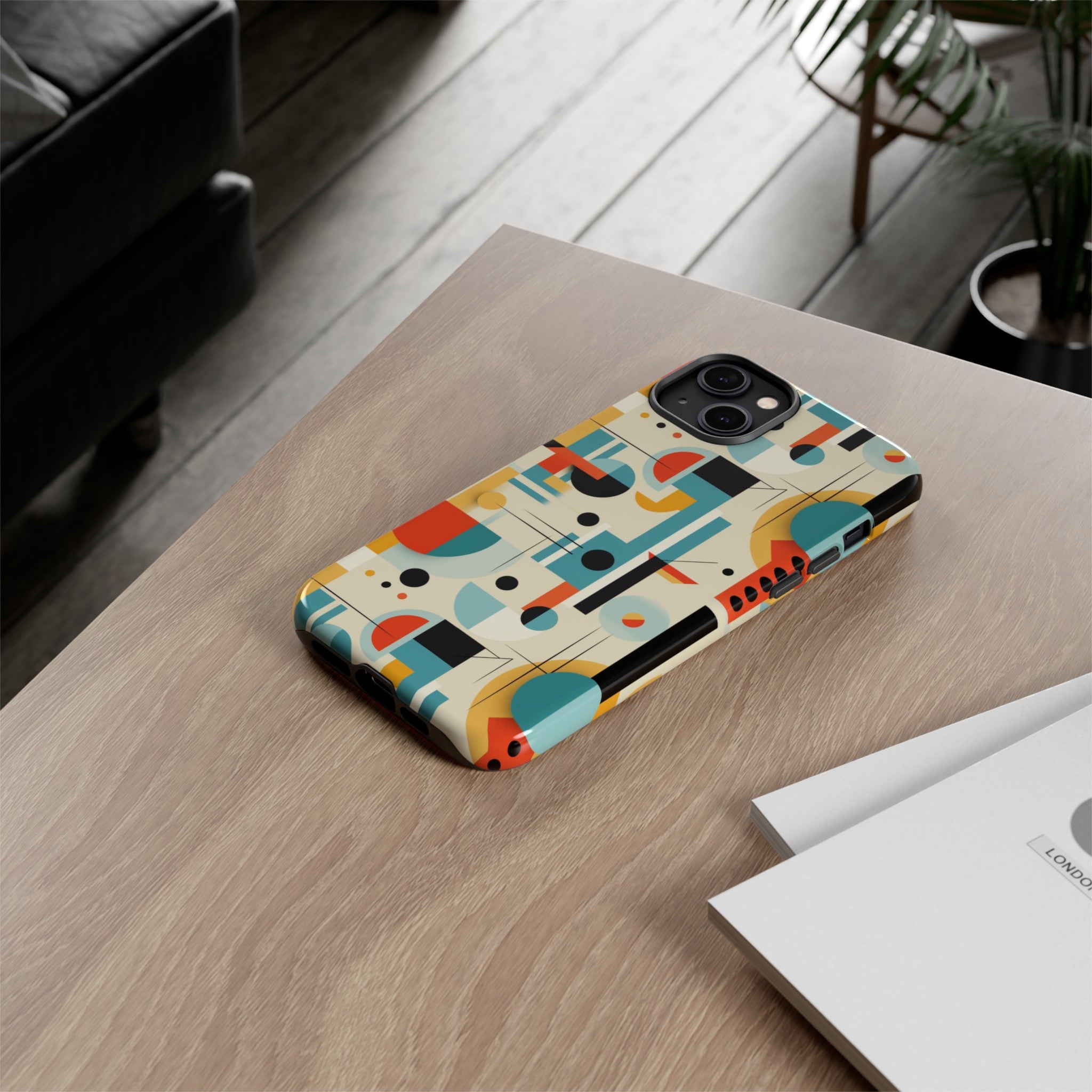 Bauhaus Designed Mid Mod Geometric Groovy Smart Phone, iPhone, Samsung Compatible Tough Cases - Mid Century Modern Gal