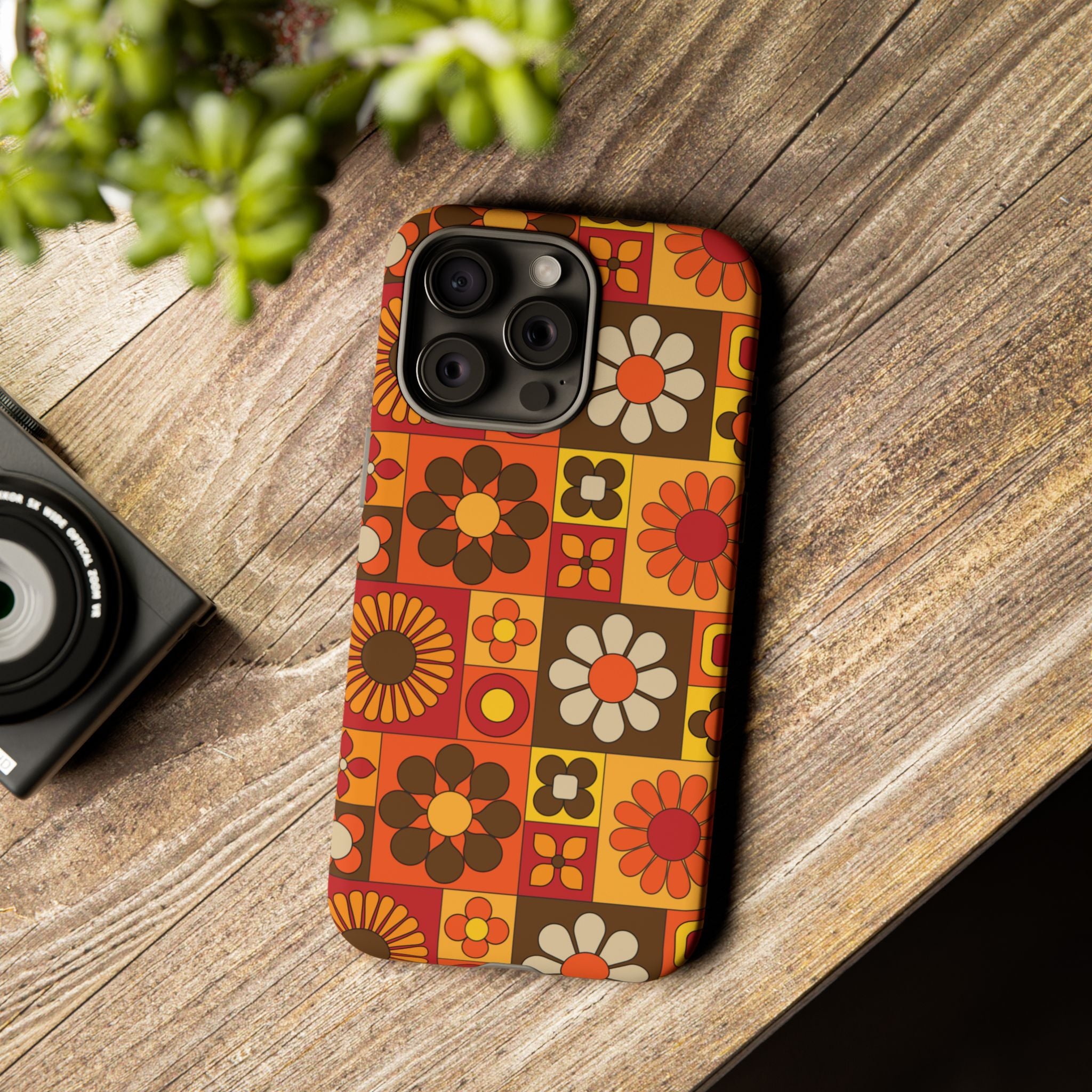 Retro 70s Mid Mod Floral Phone Case | Tough Cases for Flower Lovers