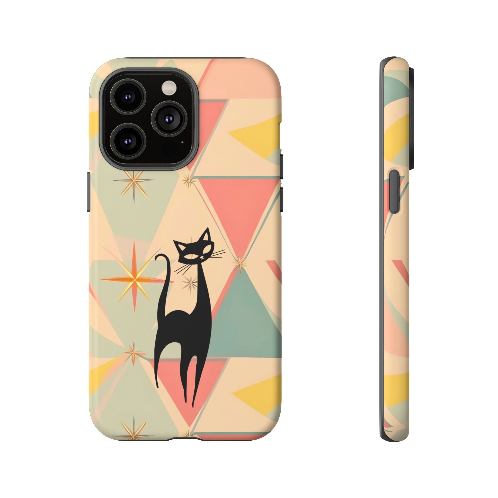 Atomic Cat Mid Mod Retro Cat Phone Case | Tough Cases with Vintage Vibe | Ideal for Cat Lovers - Mid Century Modern Gal