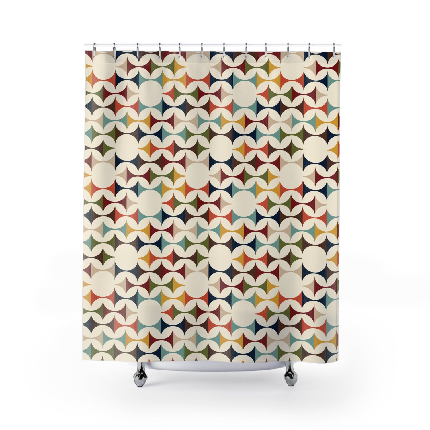 Mid Century Modern Curtains, Retro Scandinavian Modern Danish Shower Curtain - Mid Century Modern Gal