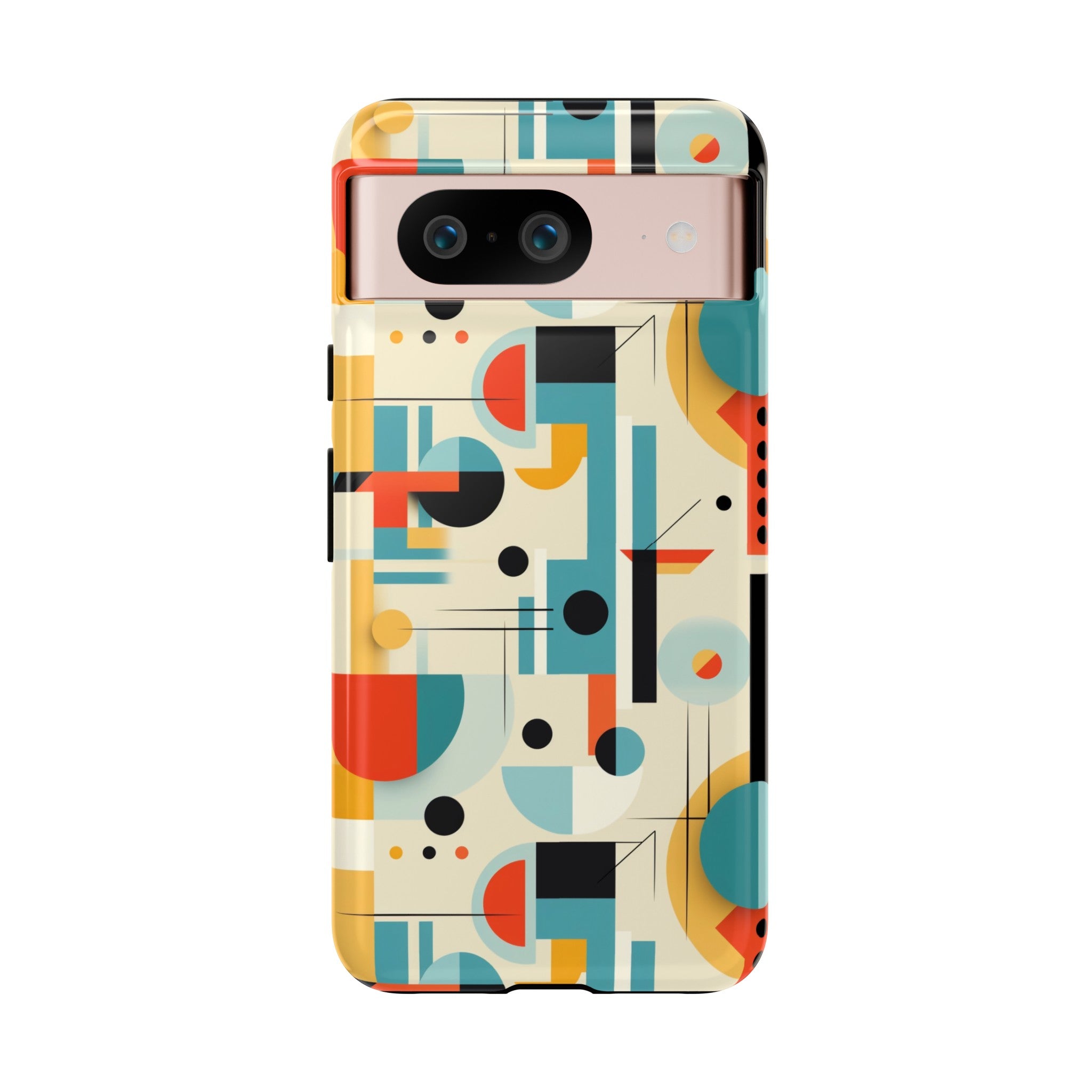 Bauhaus Designed Mid Mod Geometric Groovy Smart Phone, iPhone, Samsung Compatible Tough Cases