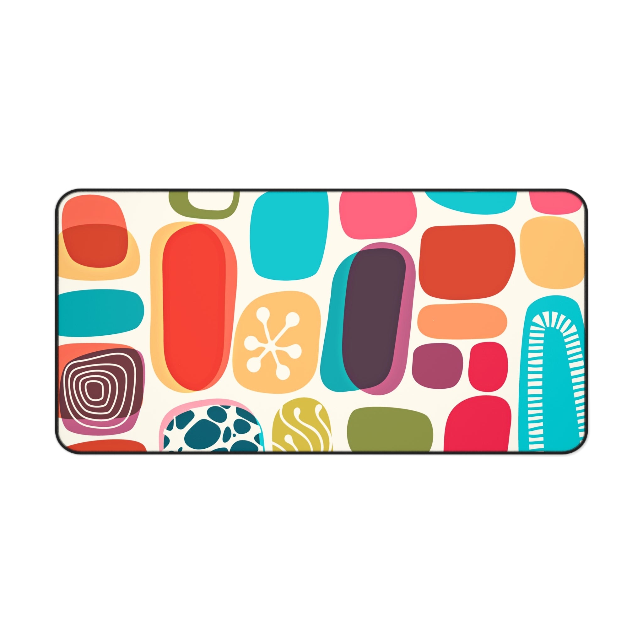 Mid Century Modern Amoeba Designed Geometric Colorful Modern Desk Mat - Mid Century Modern Gal