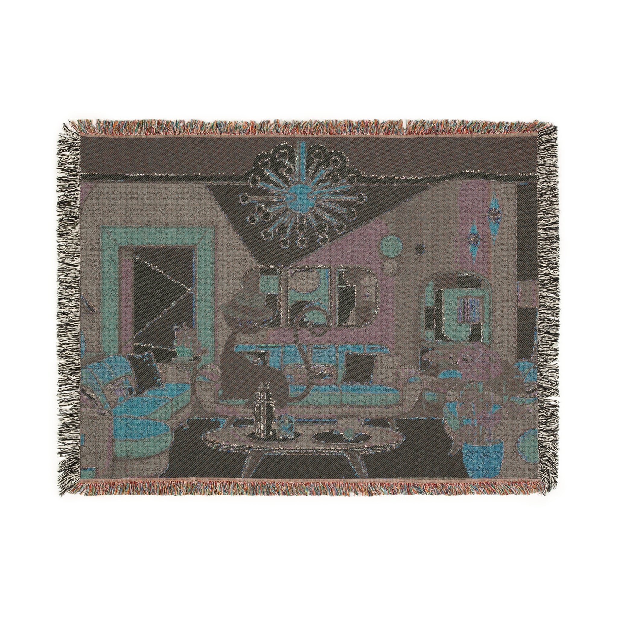 Atomic Cat Mid Century Modern Cozy Woven Blanket - Retro Living Room Design - Mid Century Modern Gal