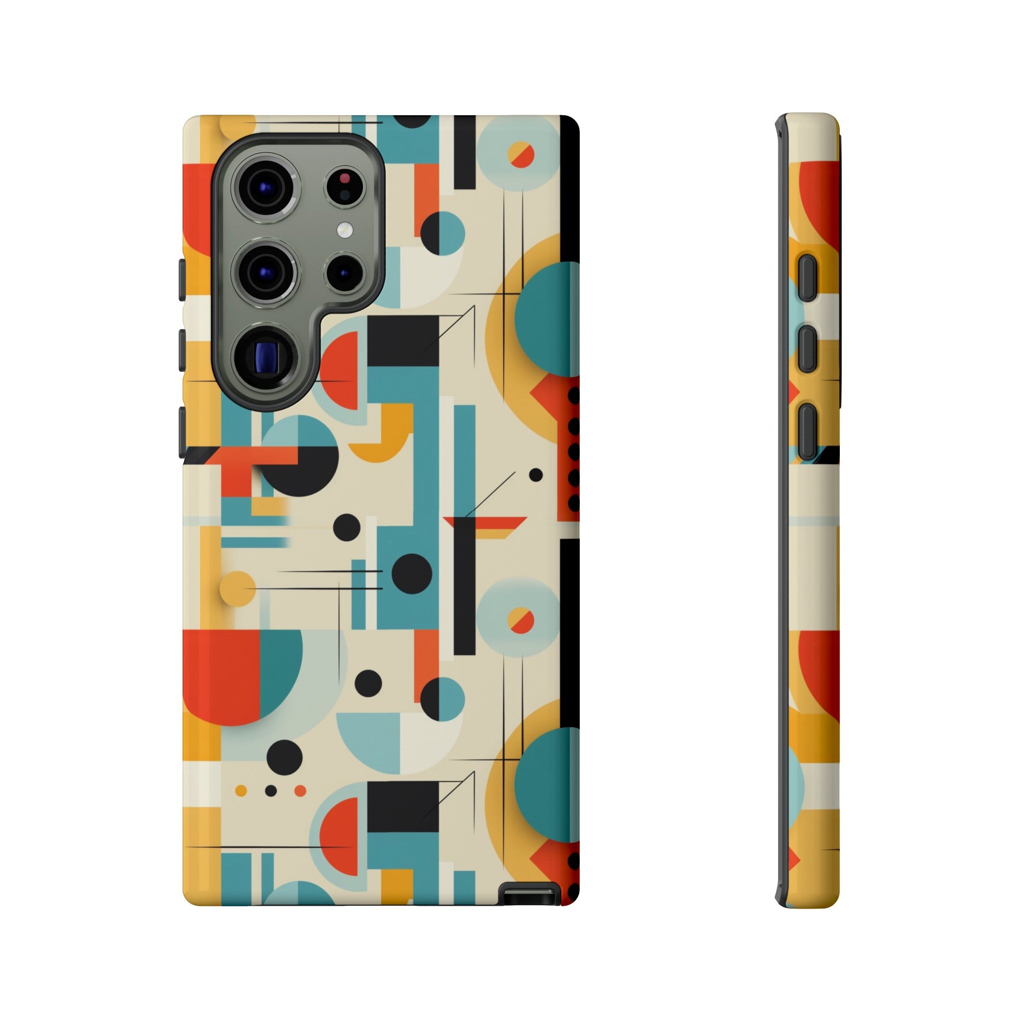 Bauhaus Designed Mid Mod Geometric Groovy Smart Phone, iPhone, Samsung Compatible Tough Cases