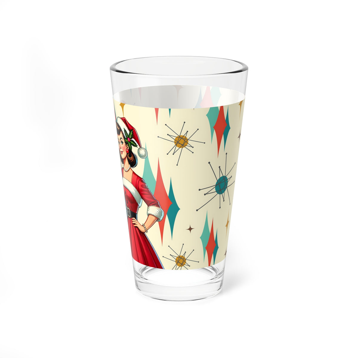 Retro Vintage Franciscan Diamond 50s Kitschy Christmas Spirits Glassware - Mid Century Modern Gal